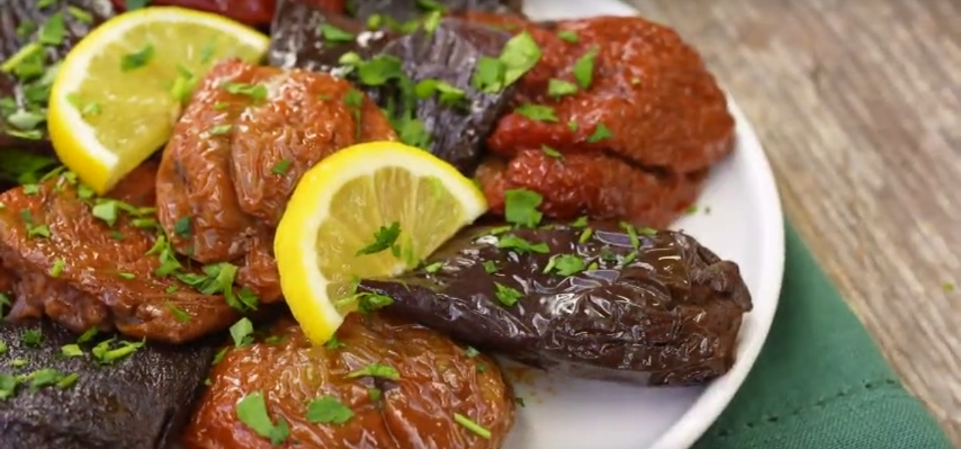 How to Make Dried Eggplant Stuffed Peppers with Olive Oil Recipe?