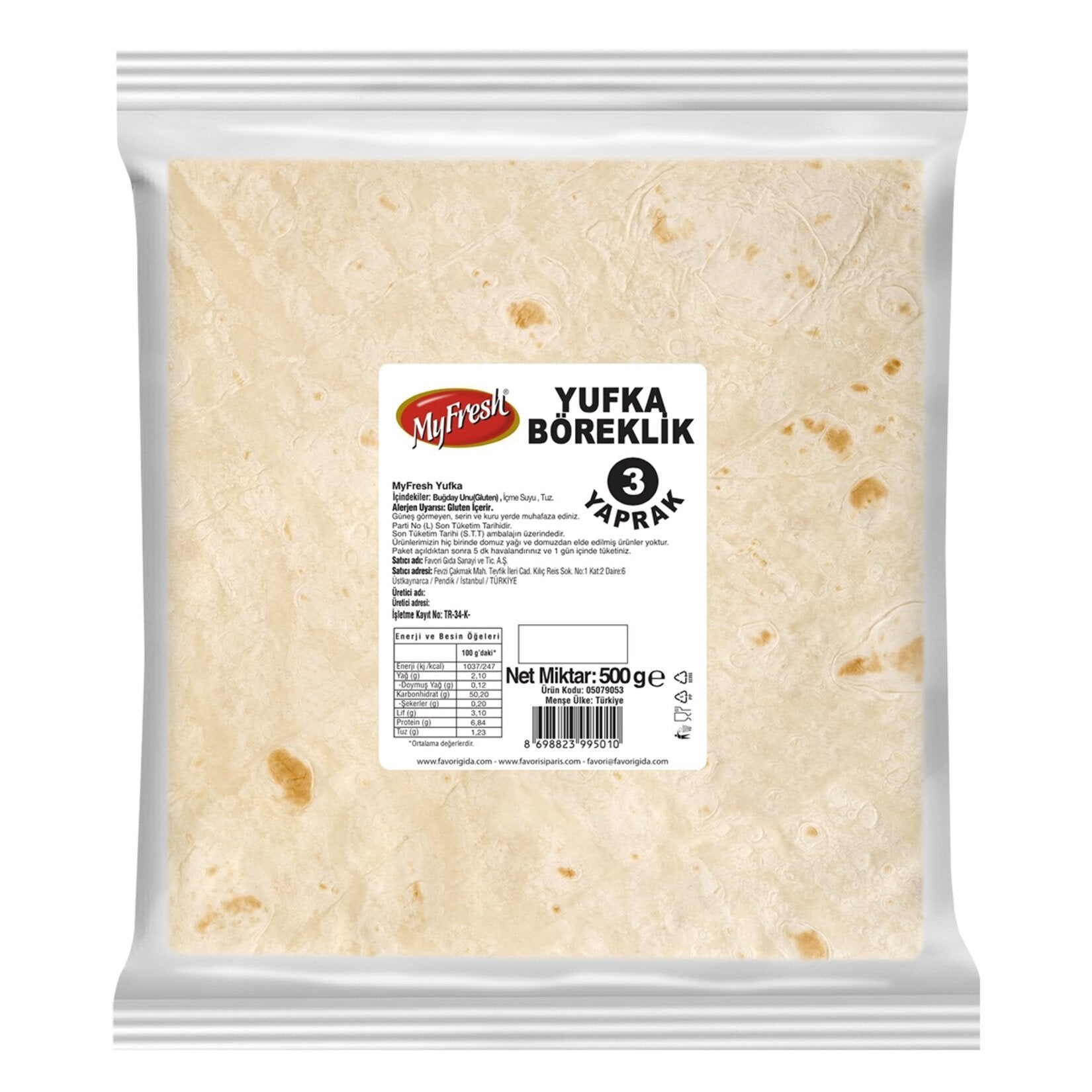 Turkish Yufka 3 Pieces Phyllo Dough 500 G