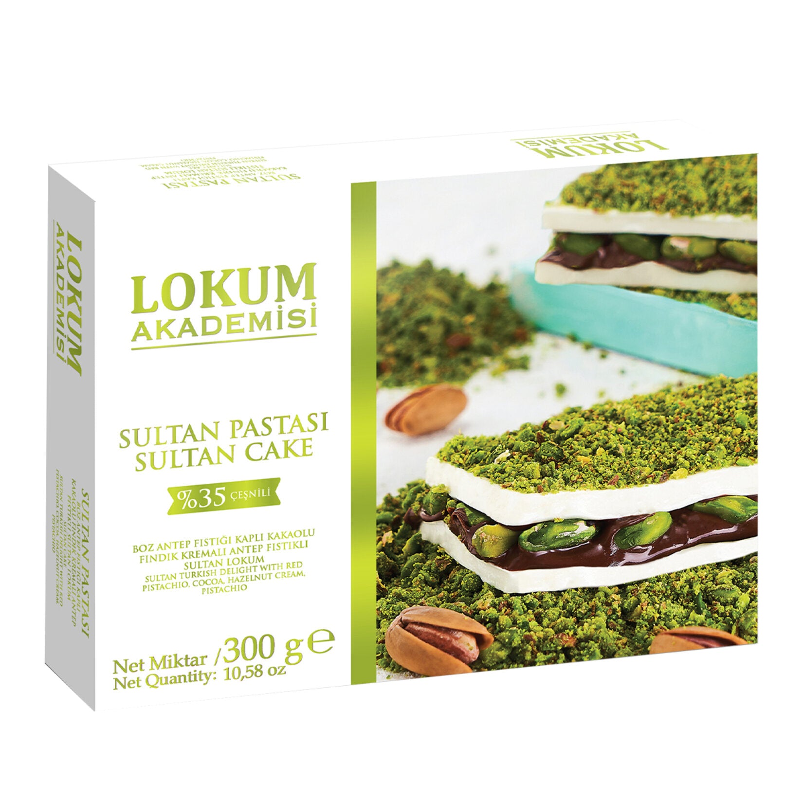 Lokum Akademisi Sultan Cake Pistachio Coating 300 G