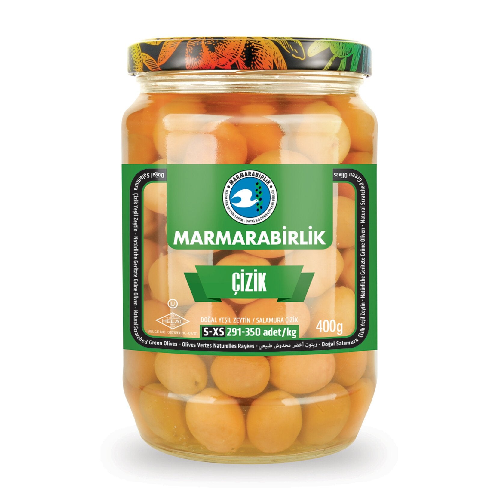 Marmarabirlik Scratched Green Olive S-XS 400 g