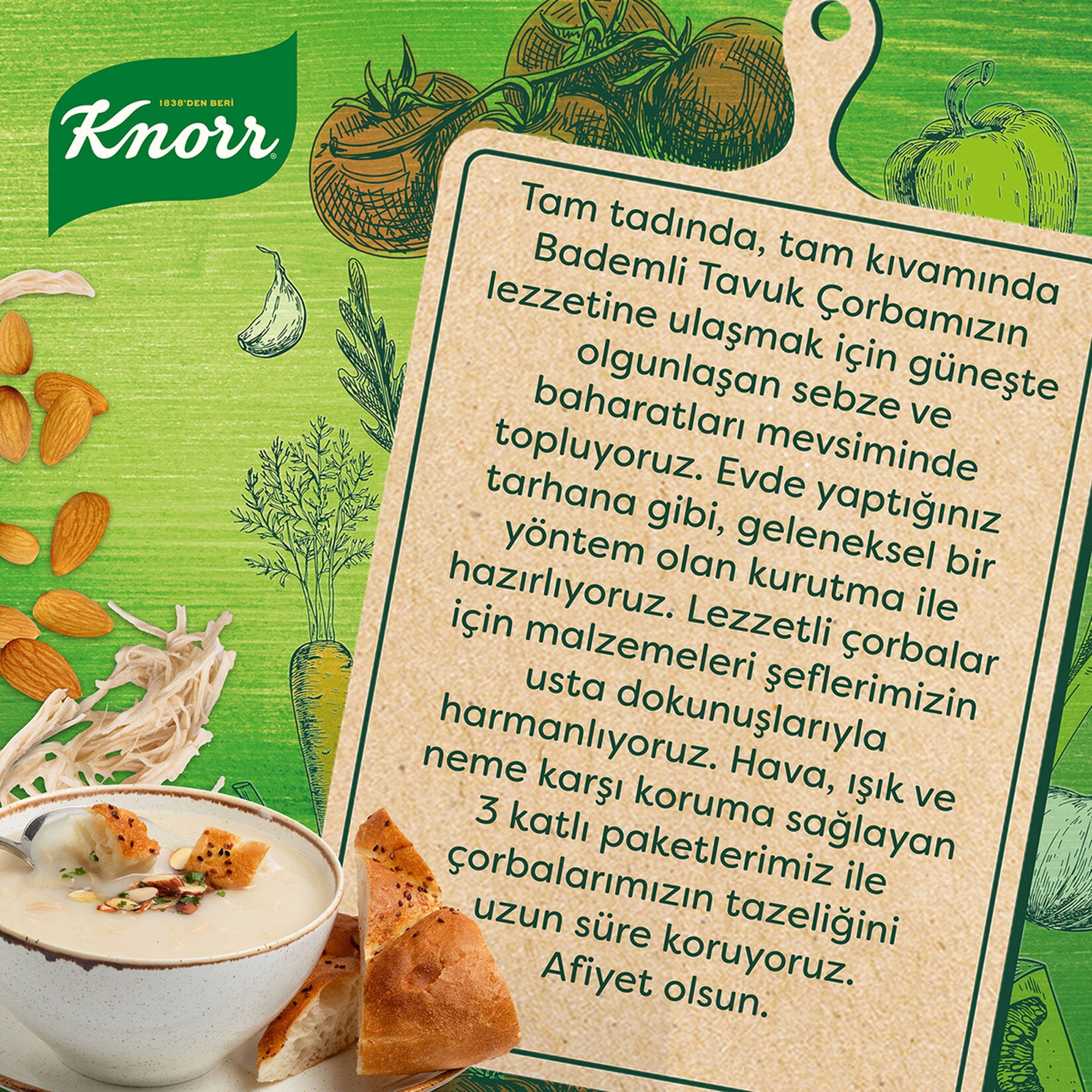 Knorr Almond Chicken Soup 2.65 oz (Bademli Tavuk Corbasi 75 g)