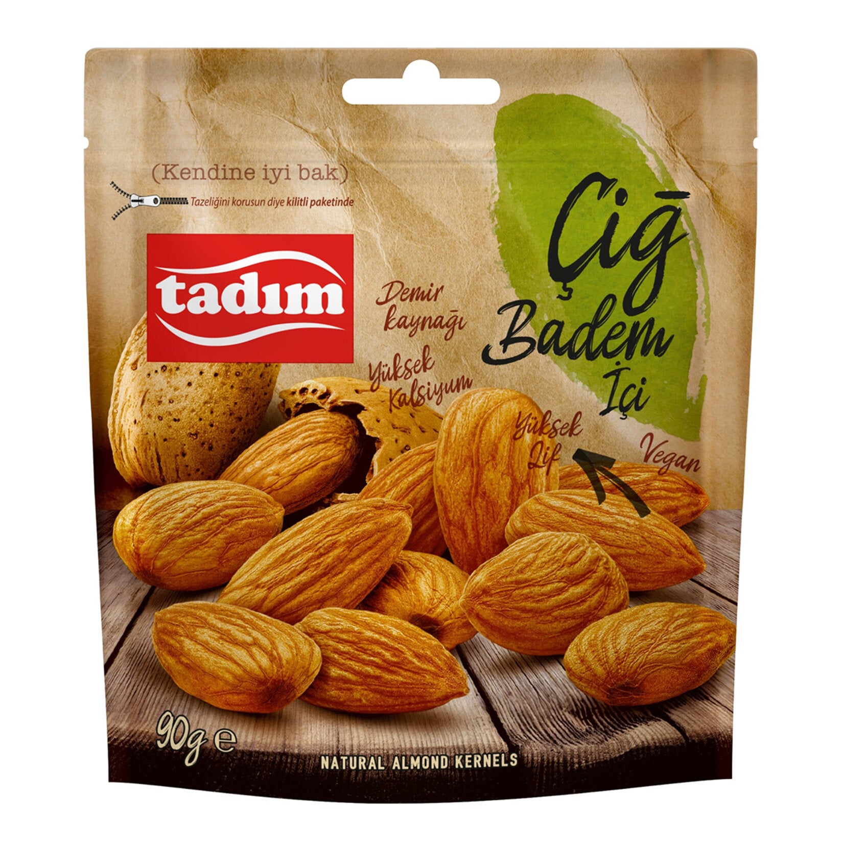 Tadım Raw Almond (Badem İçi Çiğ) 90 G