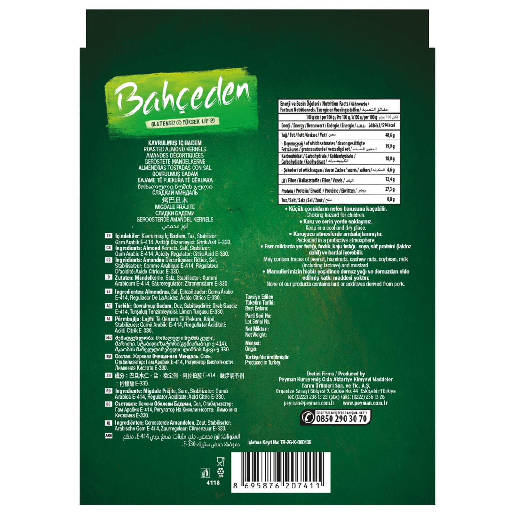 Bahceden Roasted Almonds bring the rich, nutty taste of premium almonds straight from Türkiye to you