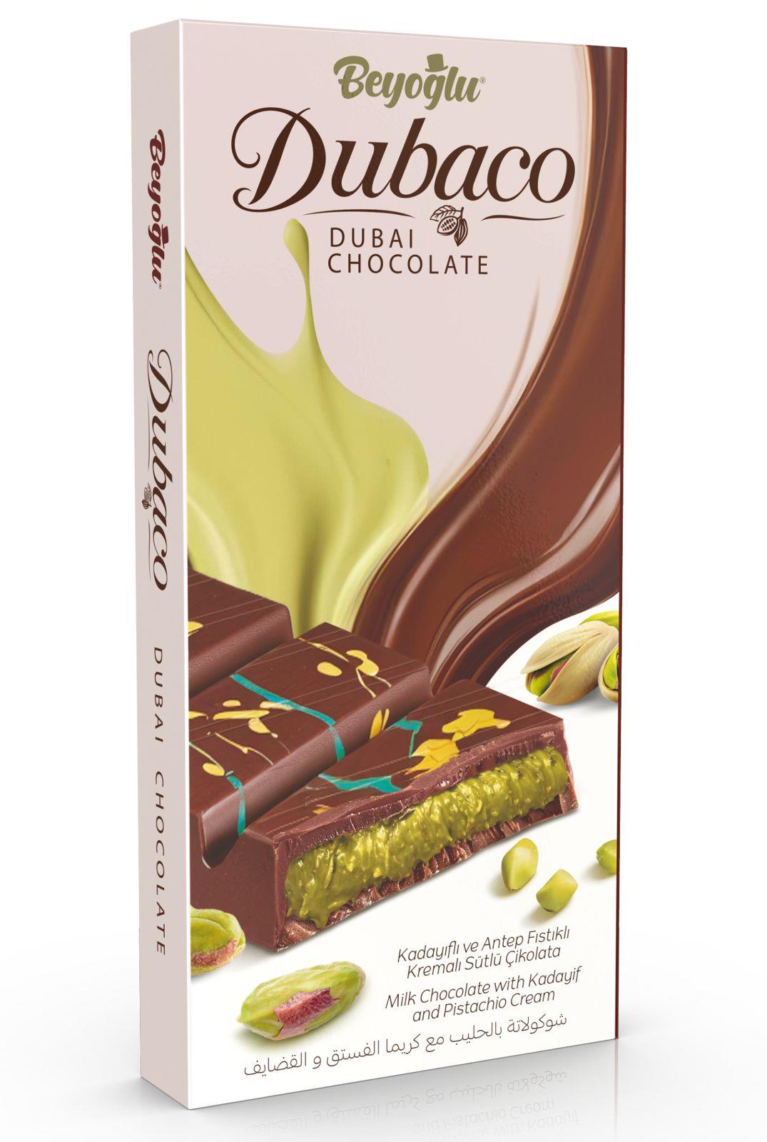 Beyoglu Dubaco Dubai Chocolate with Pistachio and Crispy Kadayif 3.35 oz (95 G) - Kunafah Chocolate-4
