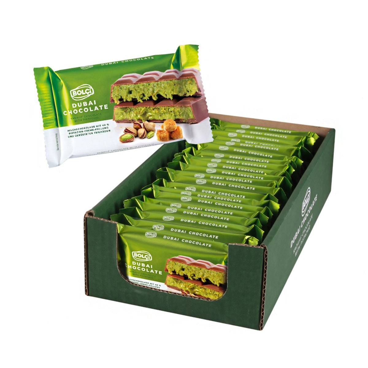 Bolci Pistachio Kadayif-Filled Milk Chocolate 2.29 oz (65 g)