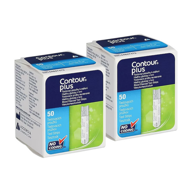 Bayer Contour Plus Blood Glucose Test Strips 2 packs 100 strips