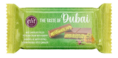 Elit Chocolate Kadayıf and Pistachio Cream Filled Dubai Chocolate 3.17 oz (90g)