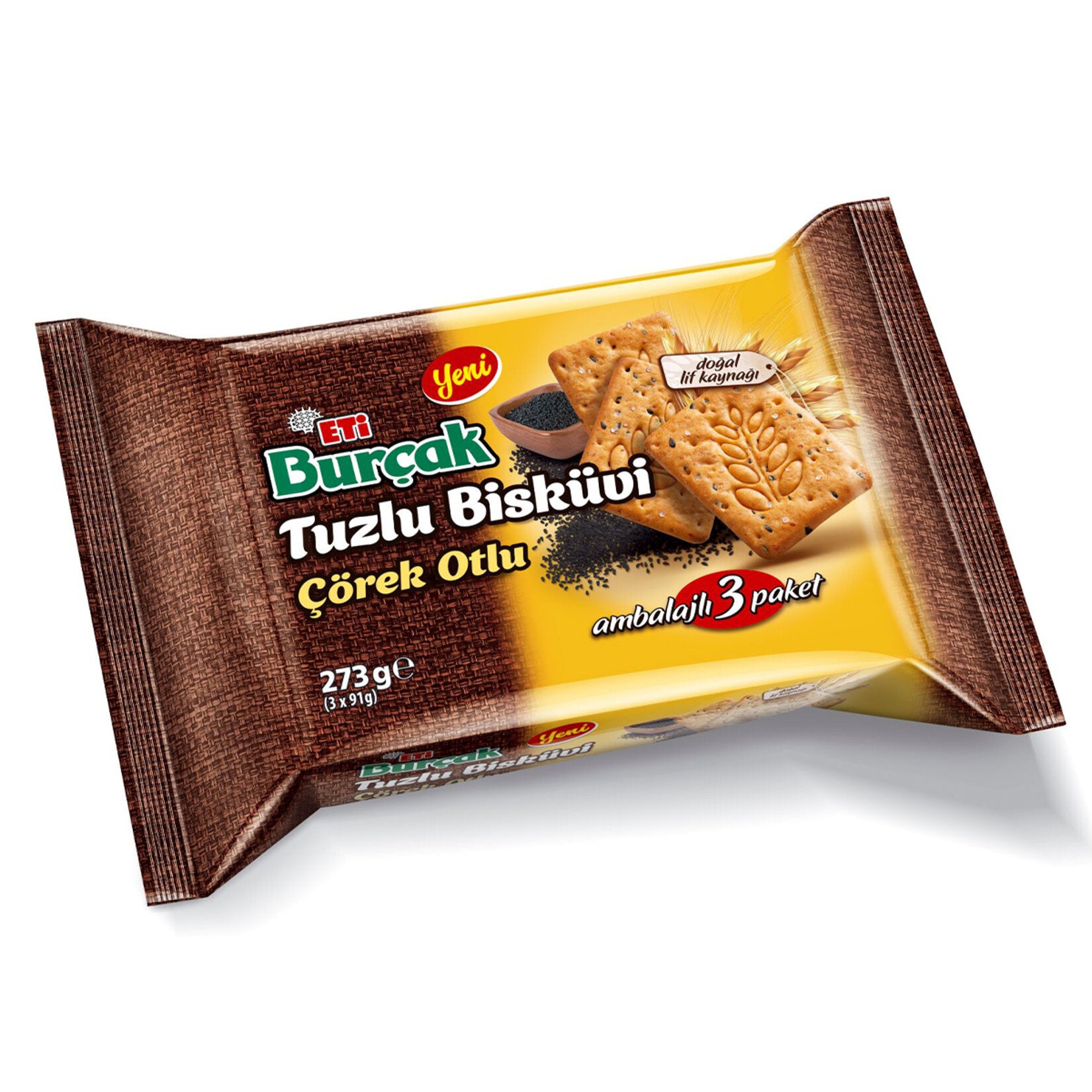 Discover the savory crunch of Eti Burcak Savory Black Cumin Biscuit, a uniquely Turkish snack made w