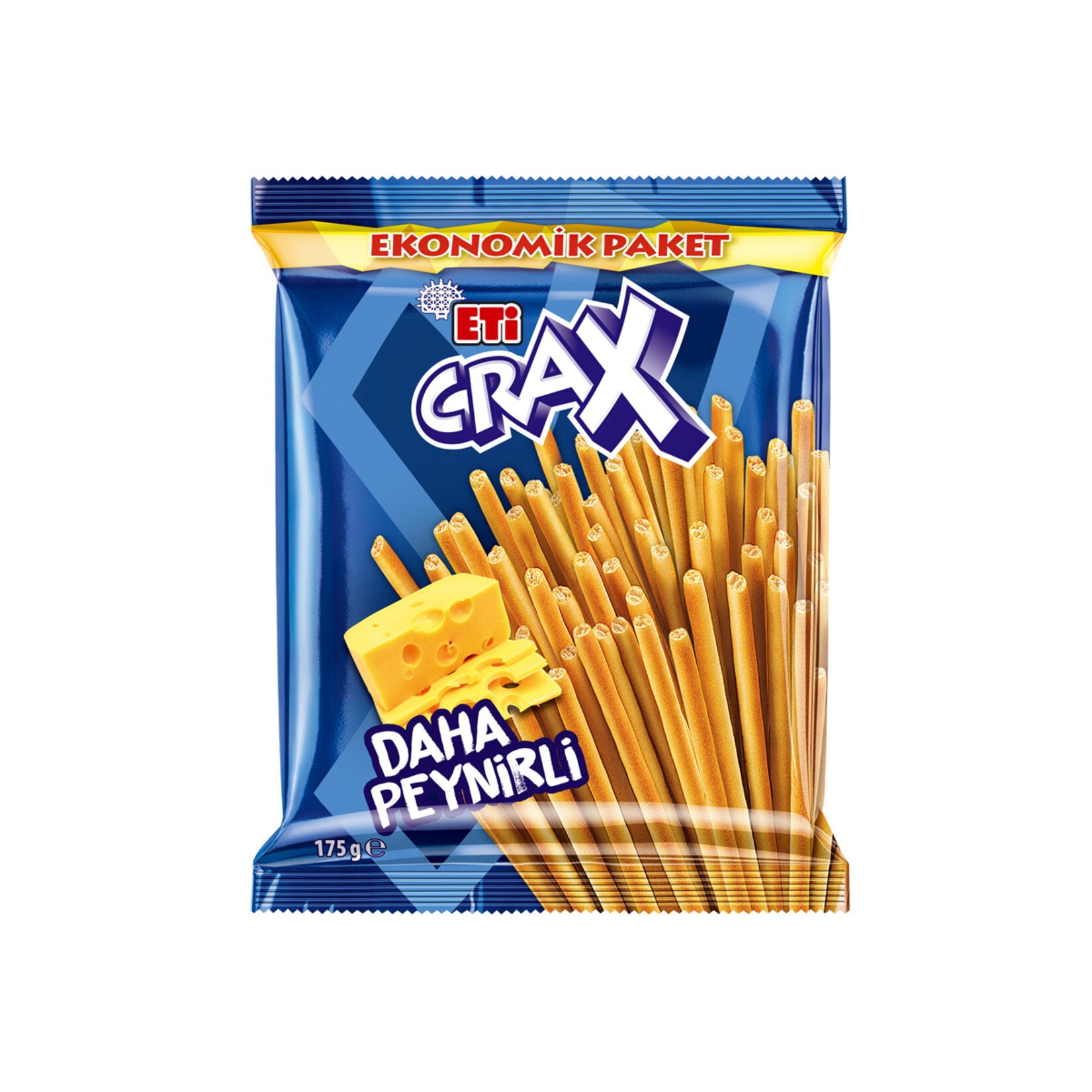Crunch into the bold taste of Eti Crax Cheese Stick Cracker, a classic savory snack from Türkiye. Th
