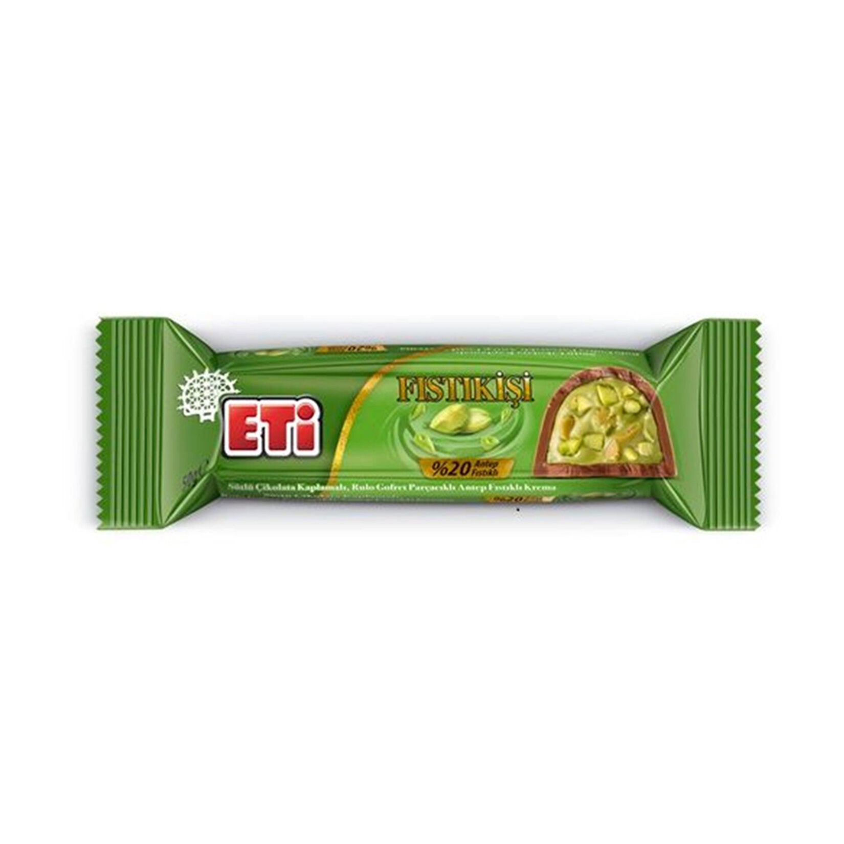 Eti Fistikisi Pistachio Cream Chocolate Bar blends rich milk chocolate with a luscious pistachio cre