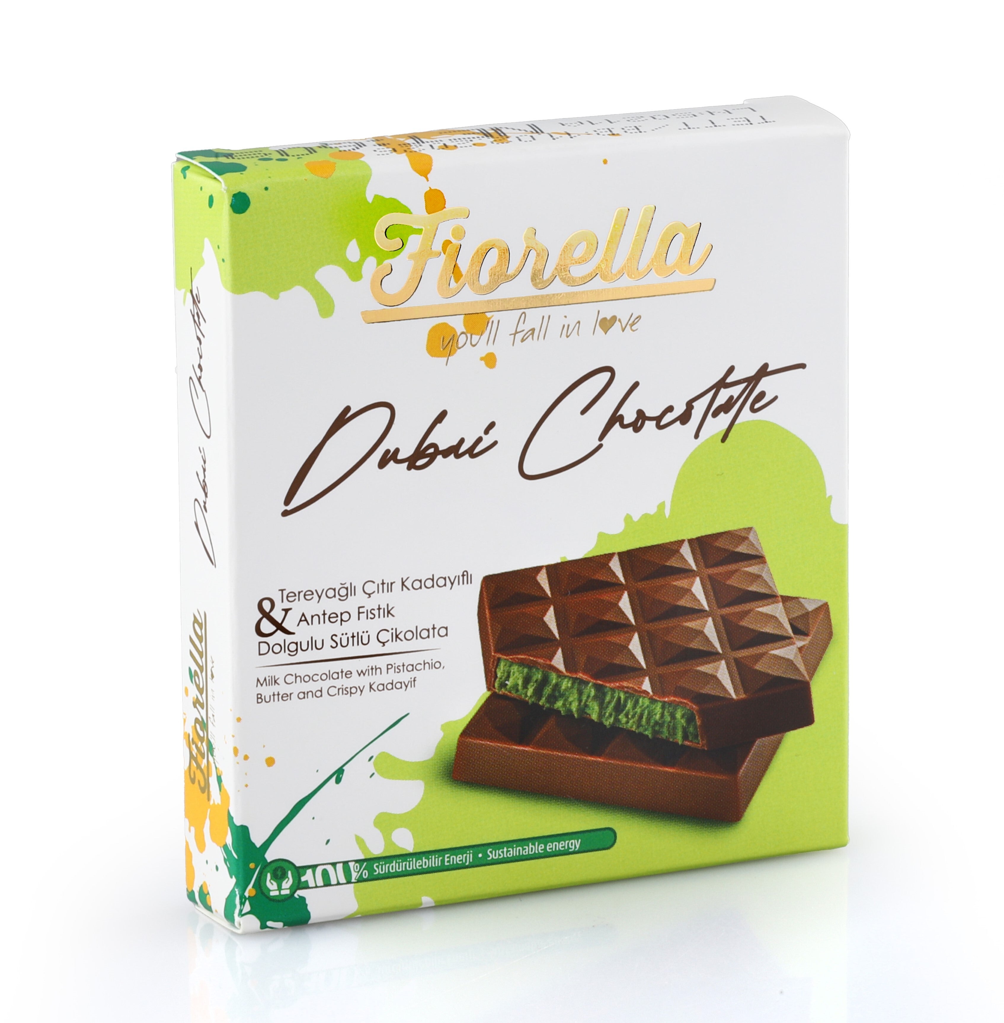 Fiorella Buttery Crunch Kadayif & Pistachio Filled Milk Chocolate (Kadayıf ve Fıstık Dolgulu Sütlü Çikolata) 2.1 oz (60 G)-4
