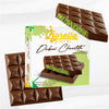 Chocolate bar with green filling and packaging labeled 'Fiorella' on a white background