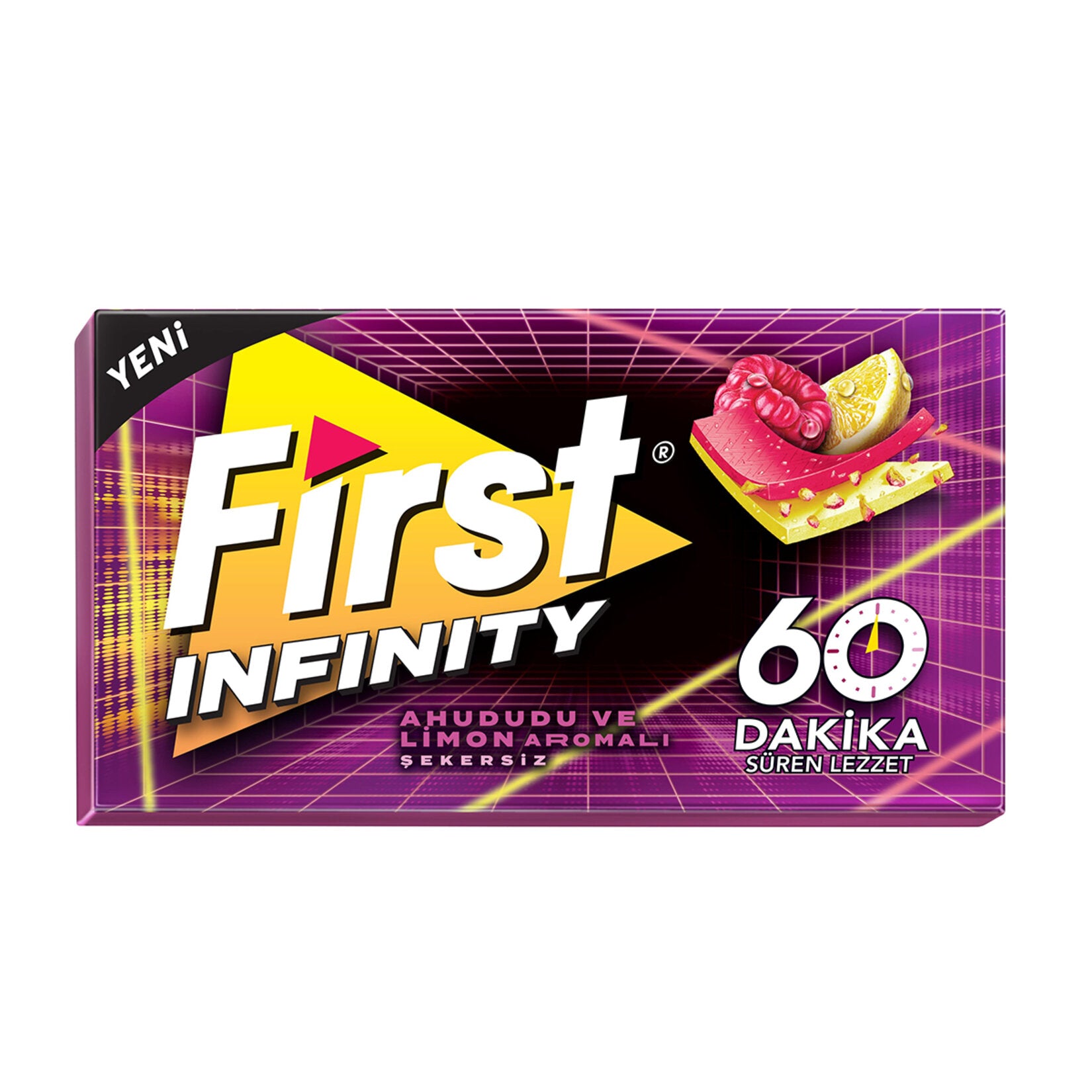 Experience a refreshing burst of flavor with First Infinity Raspberry & Lemon Sugarfree Gum. This fr