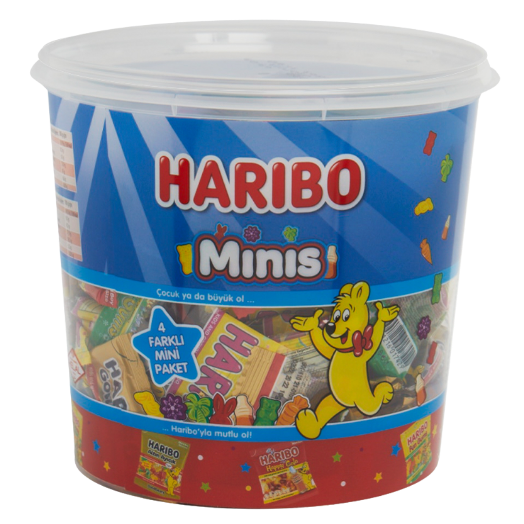 Haribo Minis includes 100 pcs of 10 grams haribo packs