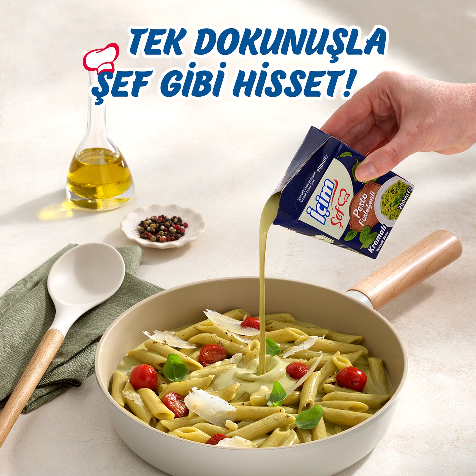 Bring the rich taste of Mediterranean cuisine to your kitchen with Icim Chef Pesto Basil Cream Sauce