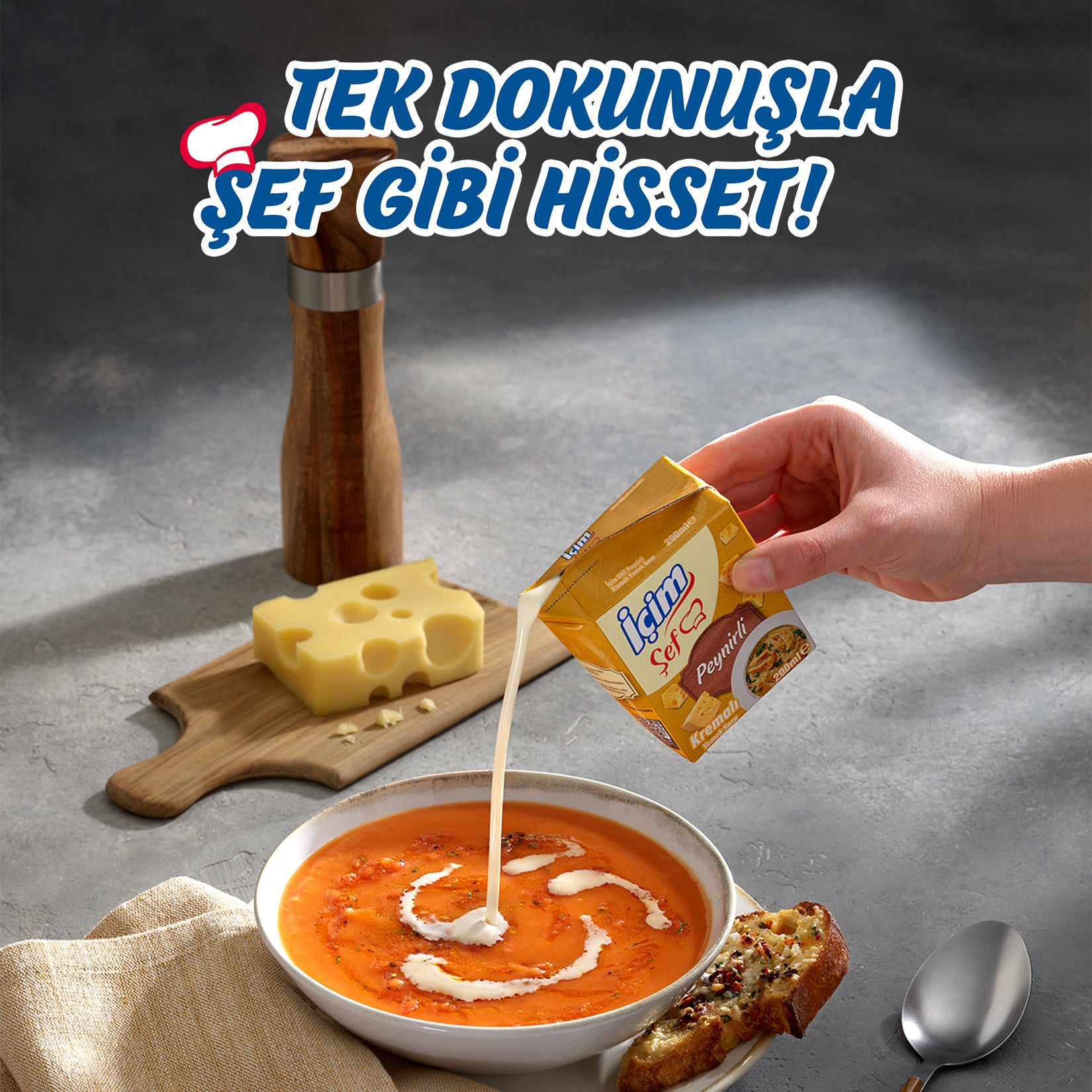 Bring authentic Turkish flavor to your kitchen with Içim Şef Cheese Cream Cooking Sauce. This rich a