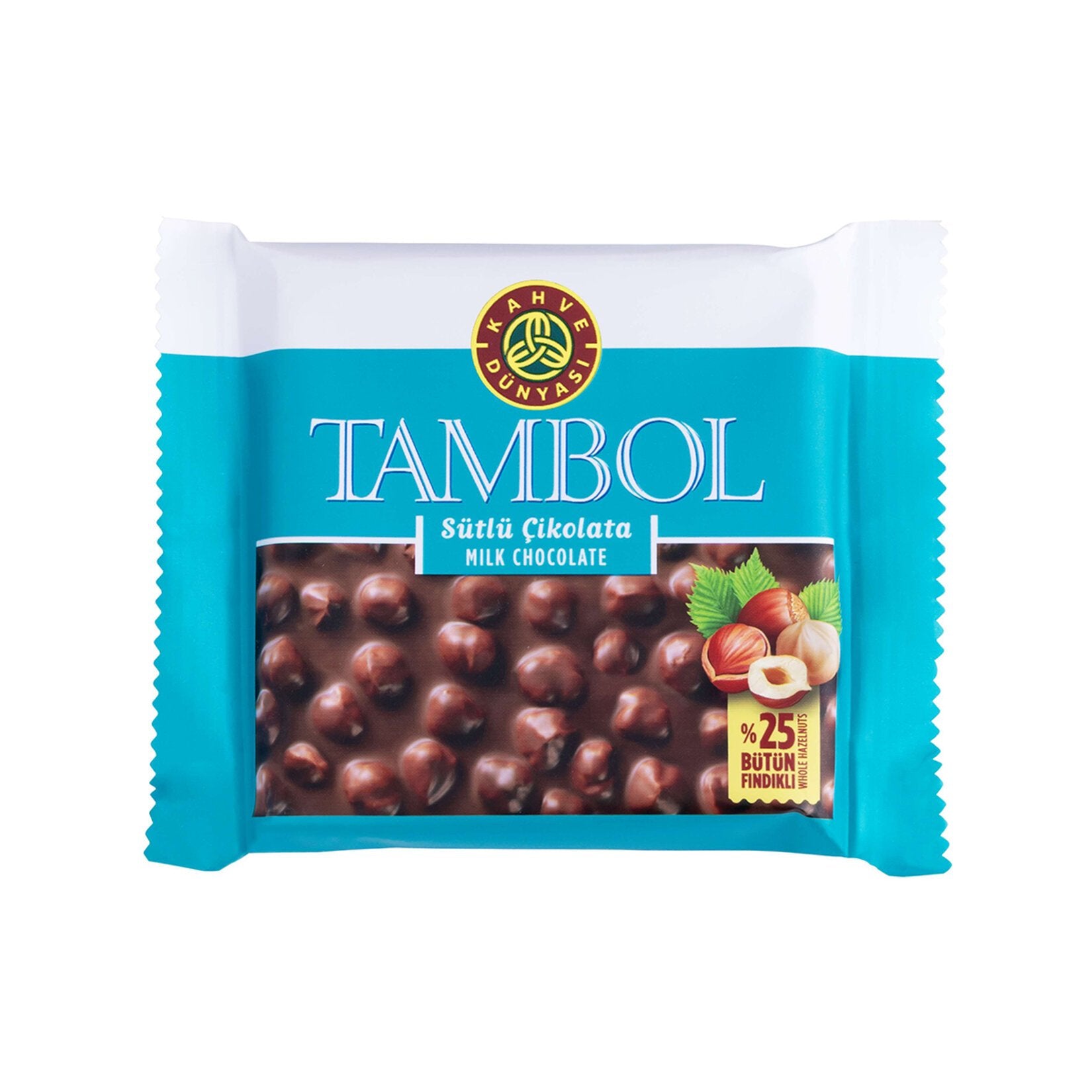 Kahve Dunyasi Tambol Milk Chocolate with Hazelnuts (Fındıklı Sütlü Çikolata) 2.7 oz (77 G)