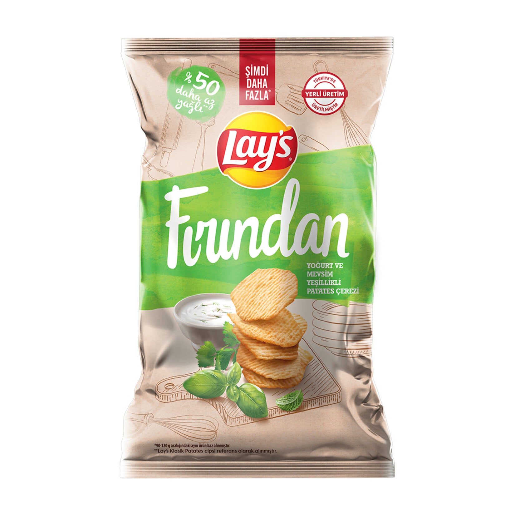 Lay's Baked Yogurt Season Green Potato Chips Super Size 110 Gr