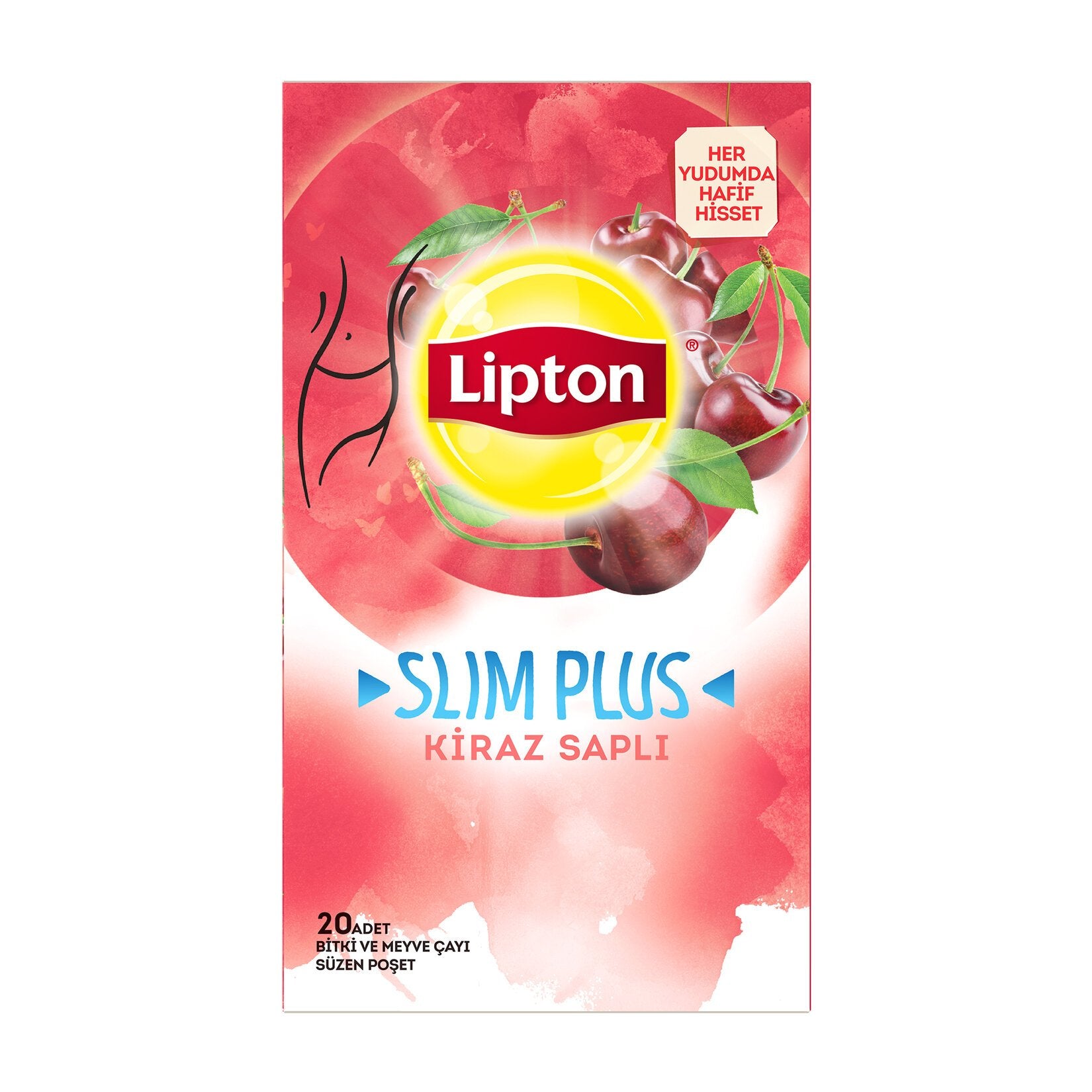 Lipton Slim Plus Cherry Stalk Tea 20 bags 1.3 oz (Lipton Kiraz Saplı 36 G)