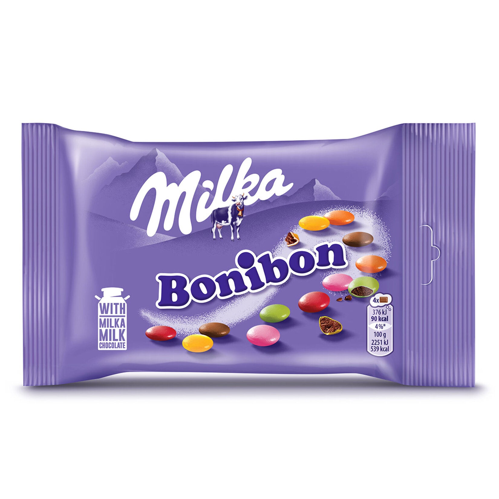 Enjoy the colorful crunch of Milka Bonibon Chocolate Dragee, a fun and delicious treat made with smo