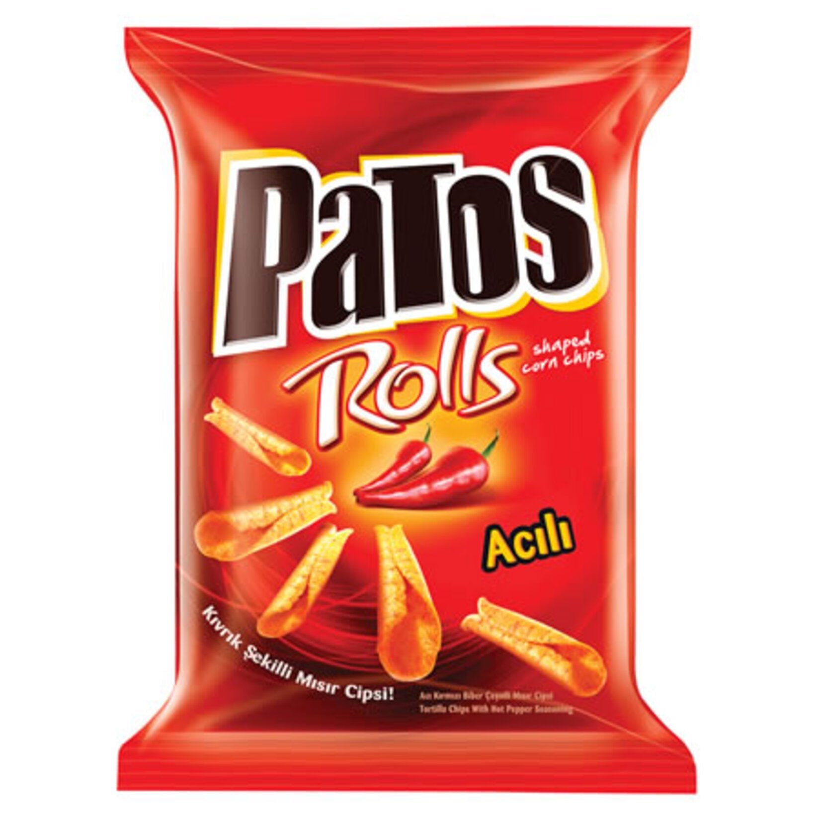 Patos Rolls Spicy Pepper Flavored Corn Chips 4.7 oz (135 G)