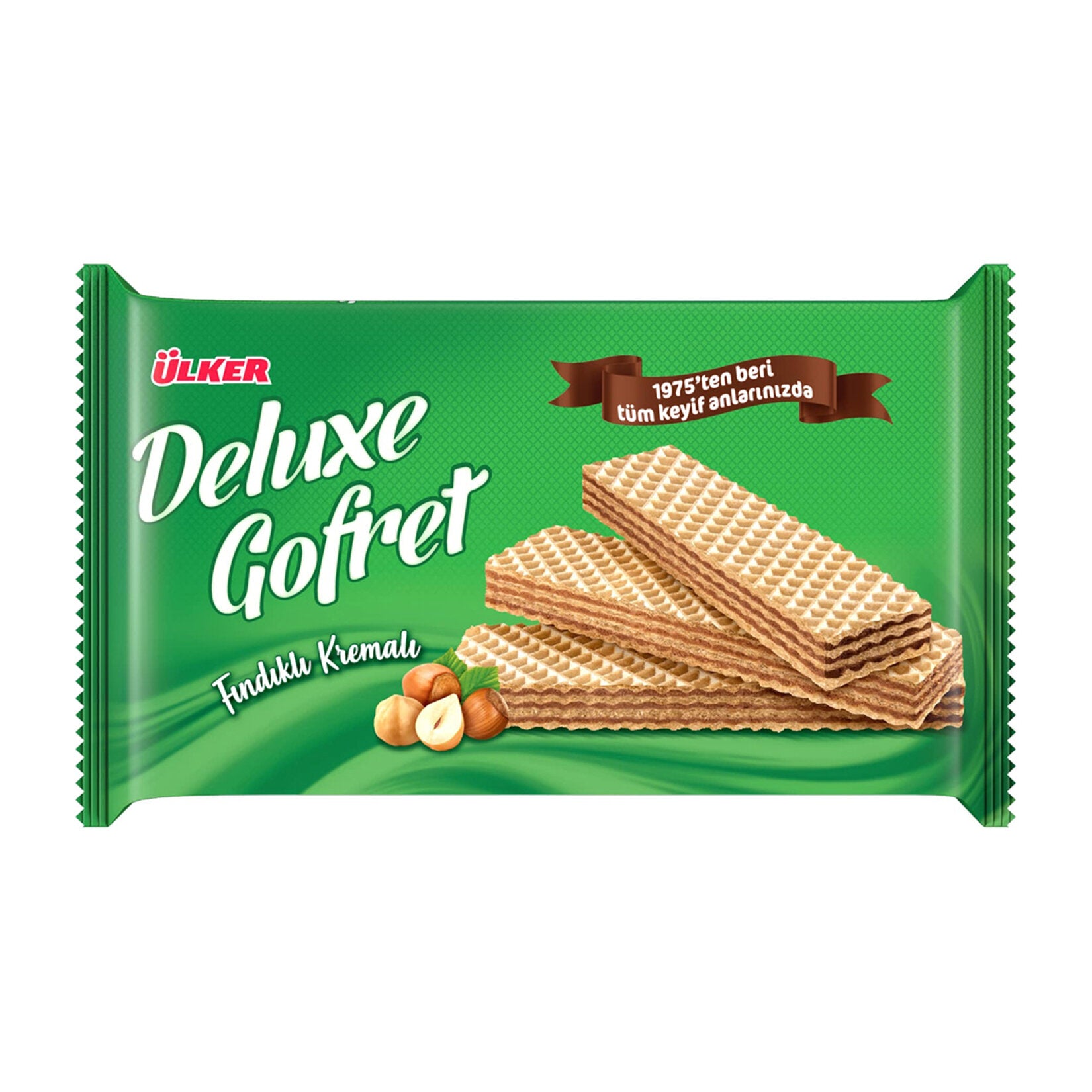 Ulker Deluxe Wafer with Hazelnut Cream brings the rich, nutty flavor of Türkiye to your snack time.