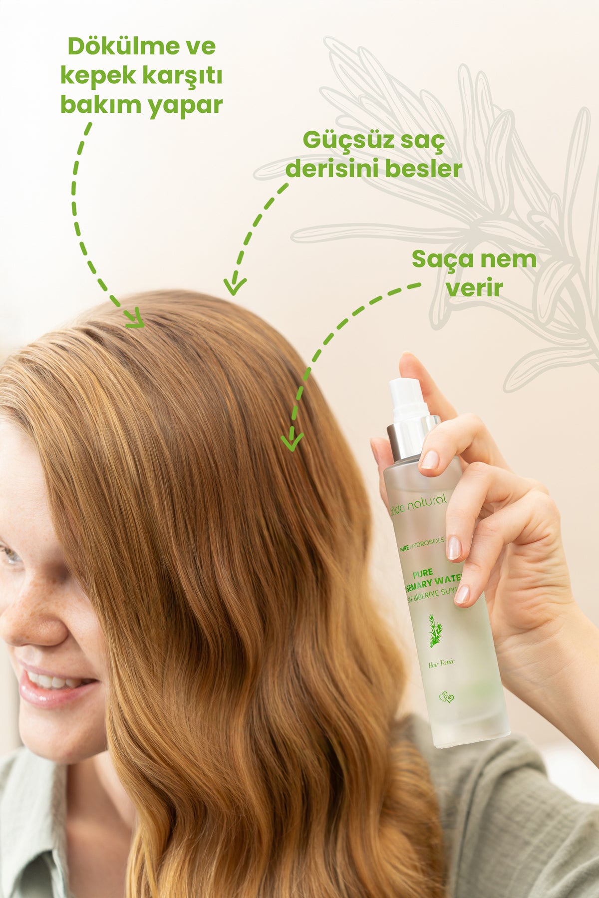 Bade Natural Rosemary Water Hair Tonic is formulated with 100% pure rosemary hydrosol (Rosmarinus officinalis water) to help reduce hair shedding, nourish the scalp, and support stronger, fuller-looking hair.