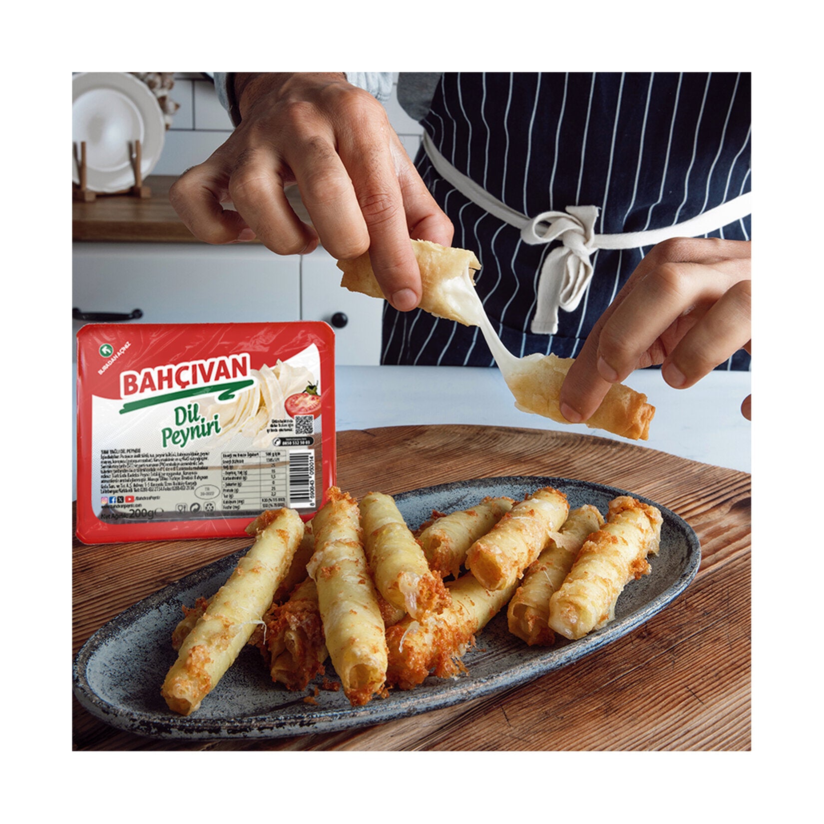 Bahçıvan Dil Peyniri is a traditional Turkish string cheese known for its soft, layered texture that pulls apart into delicate strands.