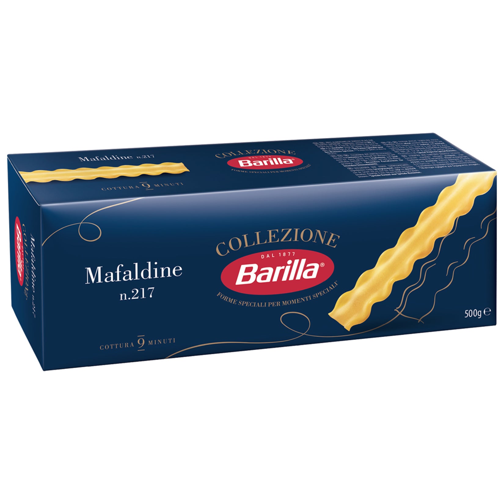 Barilla Mafaldine Pasta brings the rich tradition of Italian-style pasta making to your kitchen with a unique ribbon-like shape that holds sauces perfectly.
