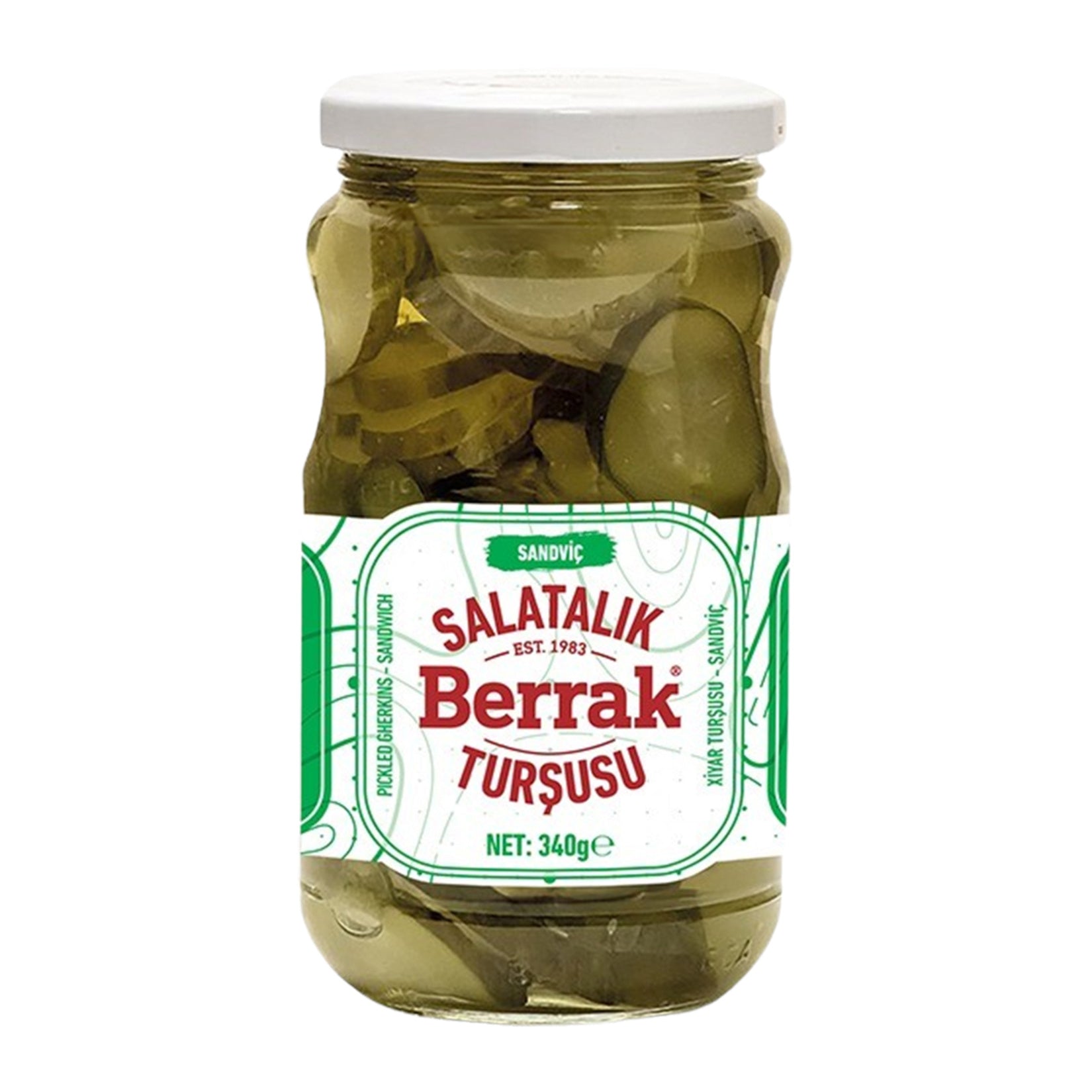 Add a crisp, tangy touch to your meals with Berrak Sandwich Pickled Cucumbers.