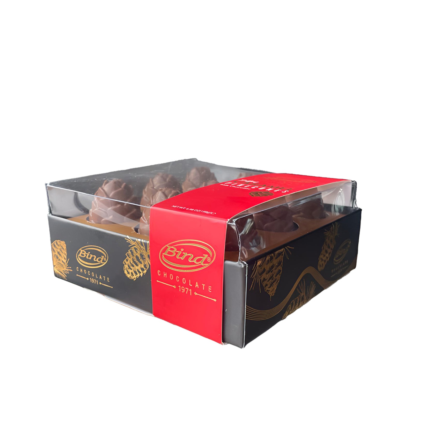 Experience a creative twist on classic chocolate with the Bind Milk Chocolate Salted Caramel Biscuit Pine Cone.