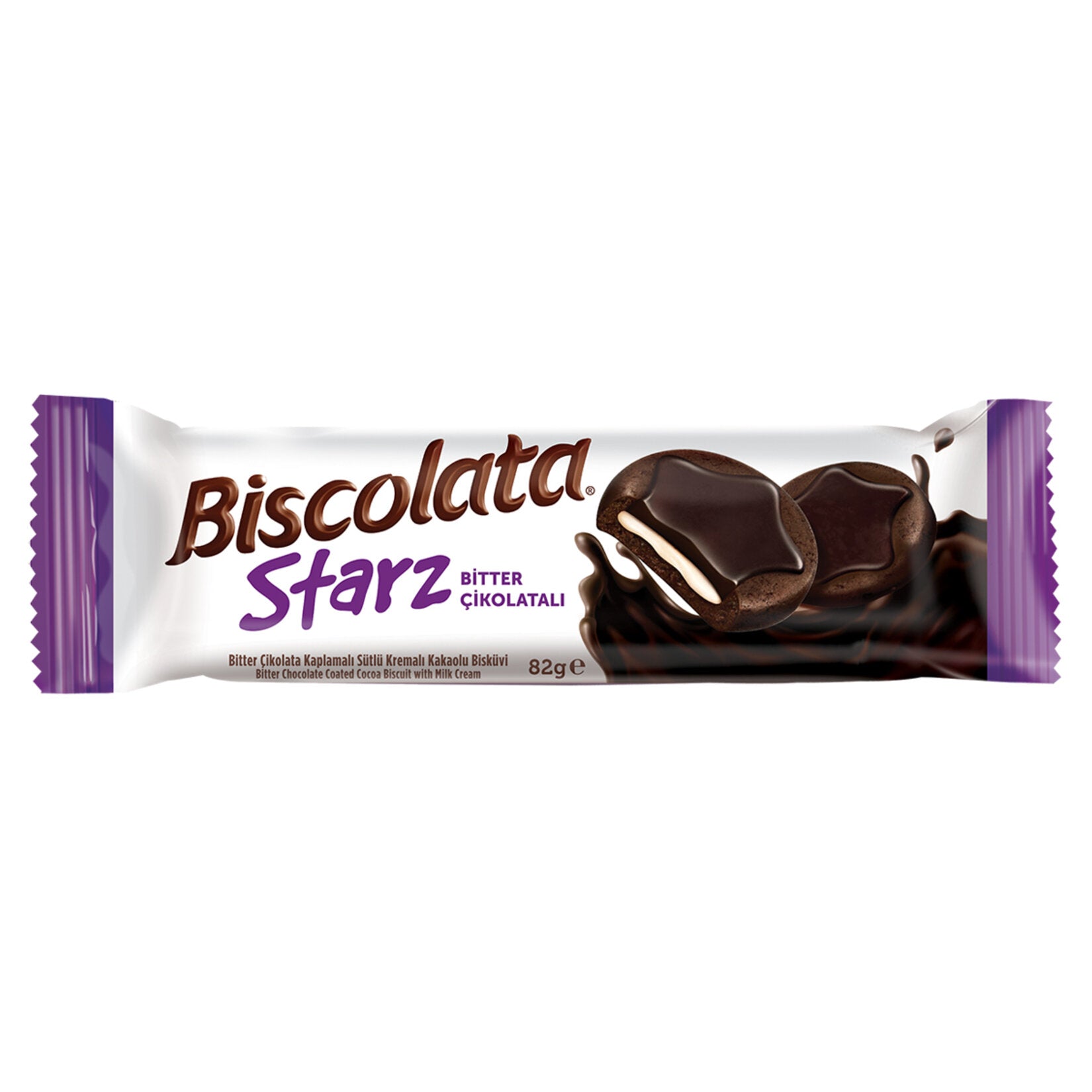 Biscolata Starz Dark Chocolate Cocoa Biscuit brings together a crispy cocoa biscuit, smooth milk cream, and a rich dark chocolate coating in one perfectly portioned snack.