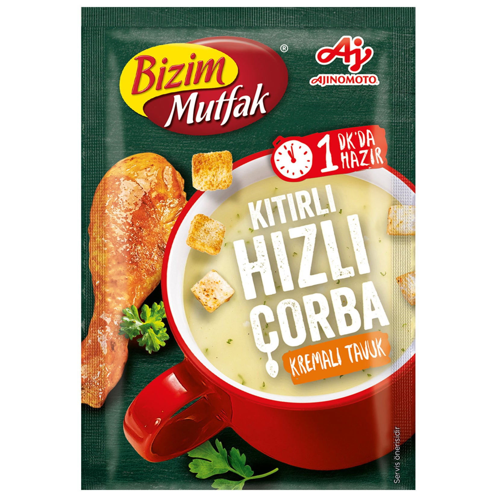 Bizim Mutfak Kitirli Hizli Corba Creamy Chicken Soup is a convenient and flavorful instant soup that brings the comforting taste of creamy chicken to your table in minutes.