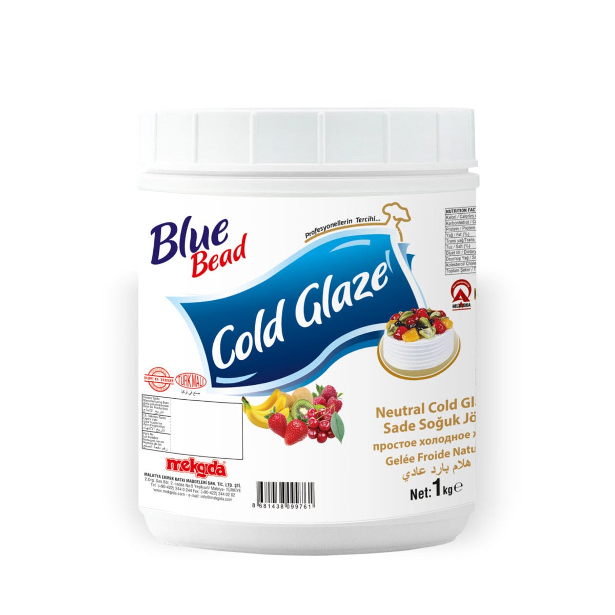 Blue Bead Plain Cold Cake Jelly is a professional-style cake glaze designed to give your desserts a smooth, glossy finish.