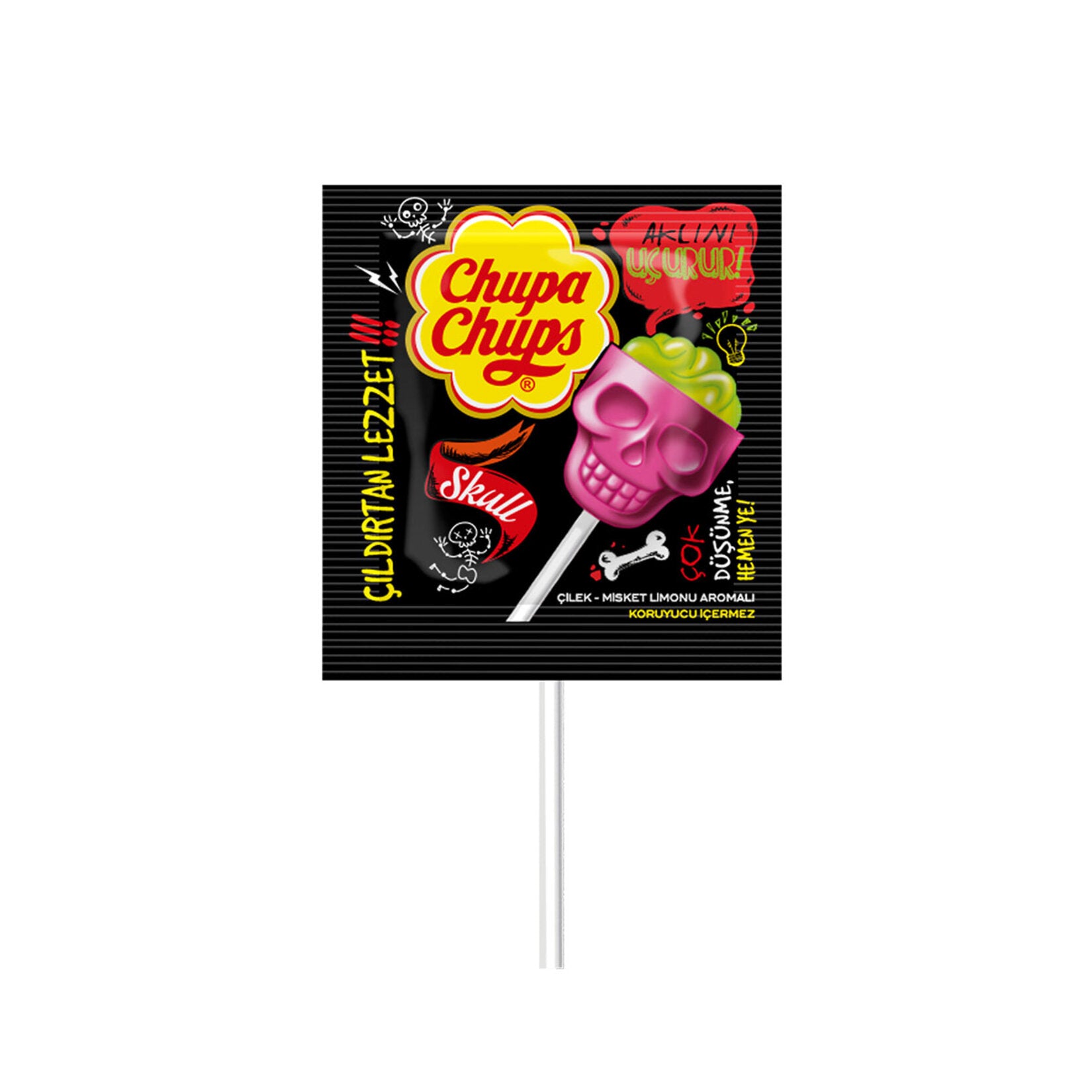 Bring a burst of fruity fun to your day with the Chupa Chups Skull Strawberry & Lemon Lollipop.