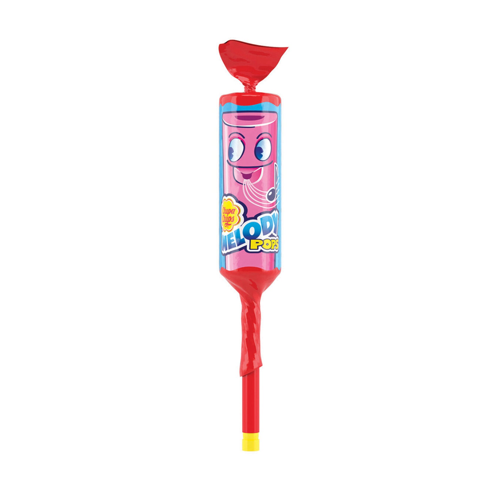 Enjoy a playful twist on classic candy with the Chupa Chups Strawberry Whistle Lollipop.