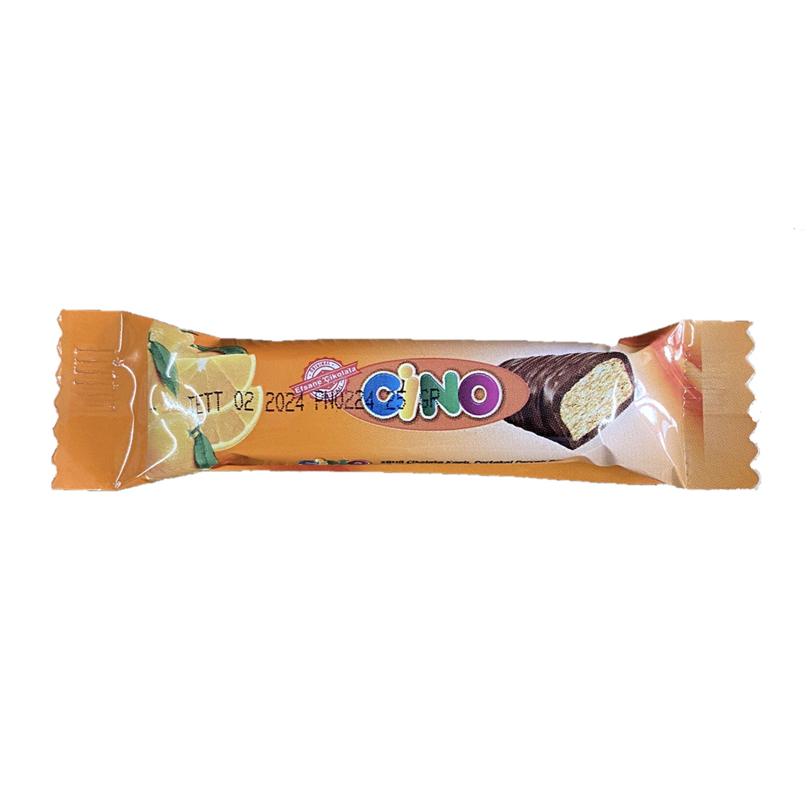 Experience a delightful fusion of creamy milk chocolate and zesty orange with the Cino Milk Chocolate Covered Orange Bar.