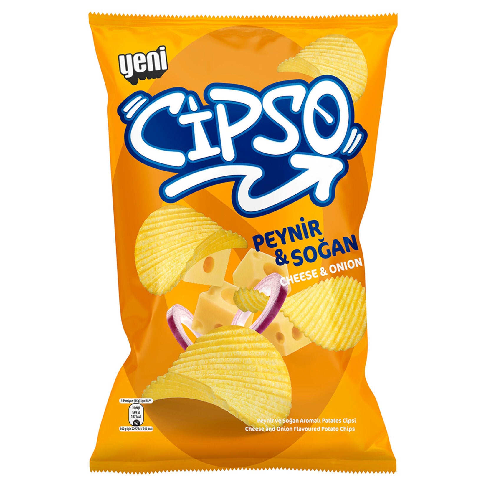 Cipso Cheese & Onion Ridged Potato Chips bring the bold flavors of Türkiye straight to your snack time.