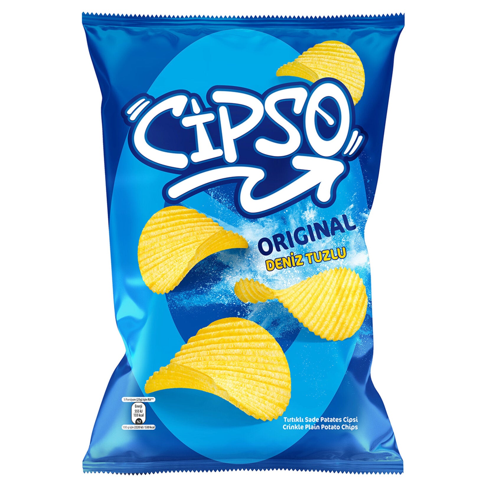 Cipso Sea Salted Ripple Potato Chips bring the classic crunch of Türkiye’s favorite snack to your snack time.