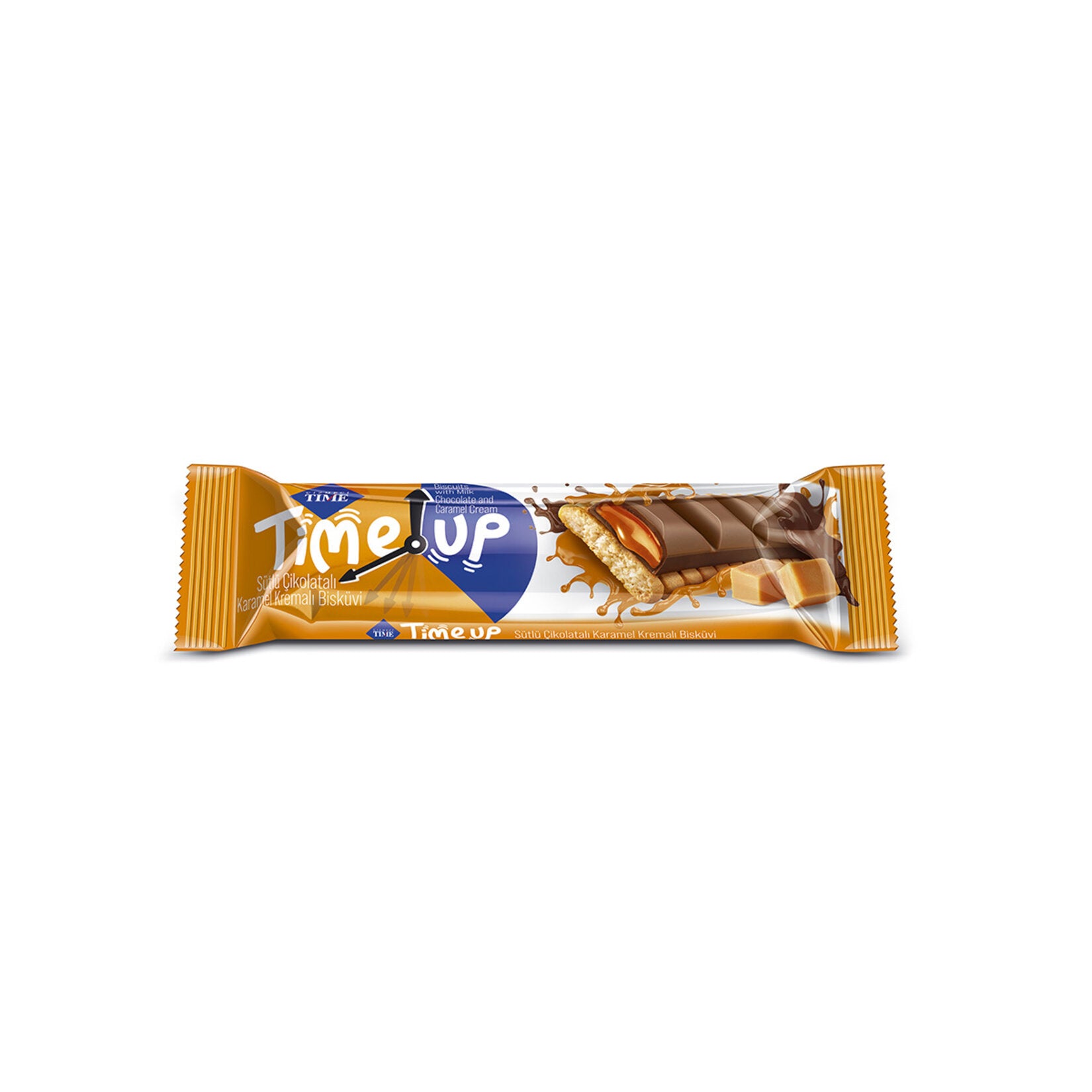 Cizmeci Time Up Milk Chocolate Caramel Cream Biscuit brings together rich milk chocolate, smooth caramel cream, and a crispy biscuit base in a perfectly portioned 30 g treat.
