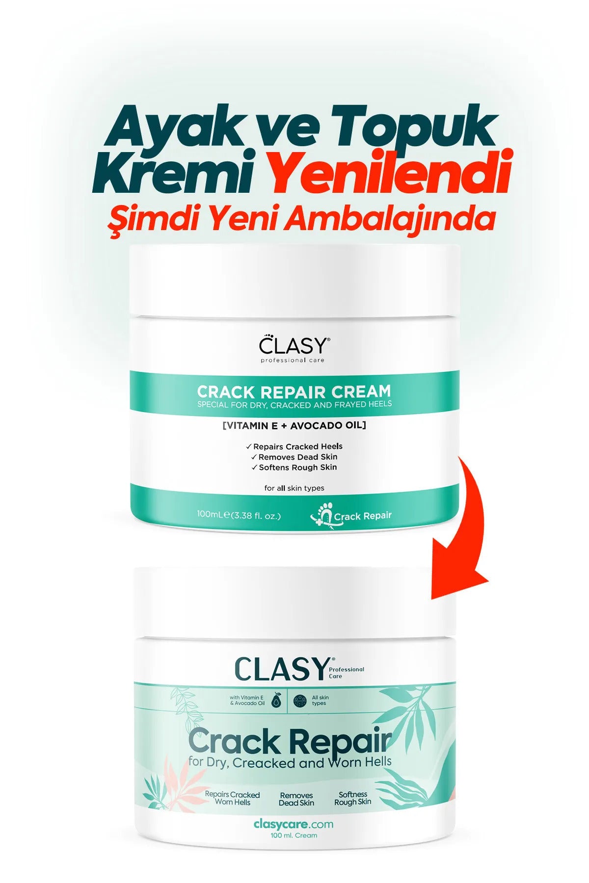 Clasy Care Crack Repair Heel Cream is specially formulated to help restore dry, rough, and cracked heels.