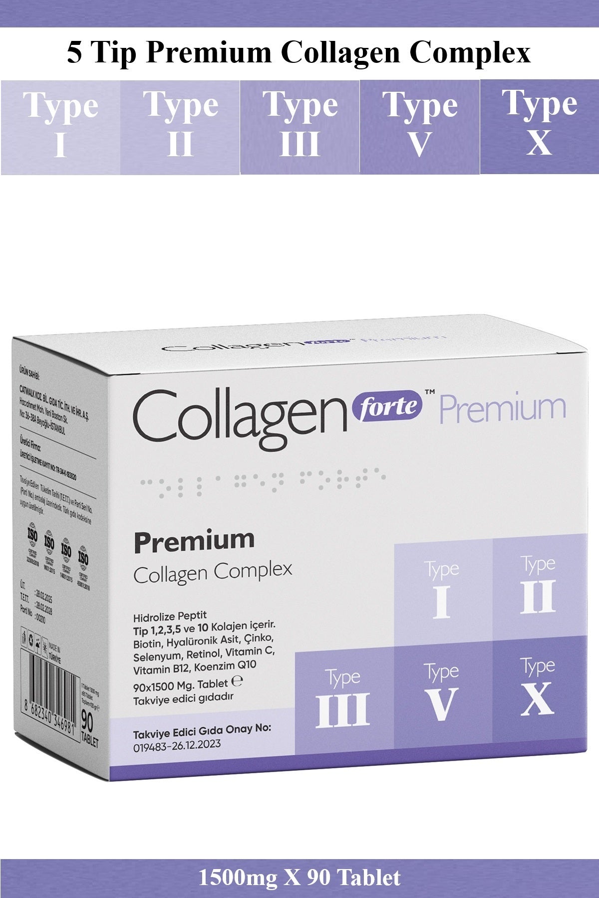 Collagen Forte Platinum 5 Type Collagen Tablet 90 Tablets is a comprehensive beauty and structural support formula designed to nourish skin, hair, nails, joints, and daily energy levels.