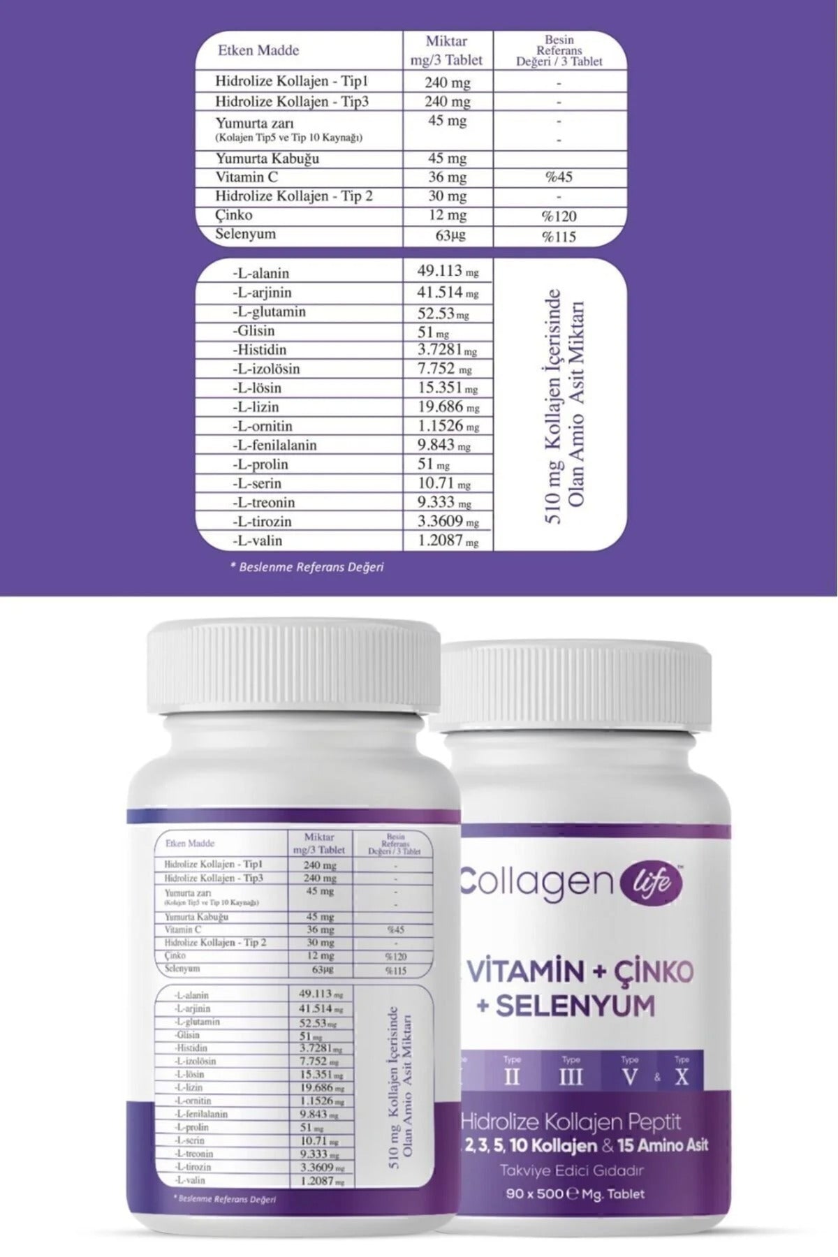 Collagen Life 5 Type Collagen provides a comprehensive blend of multiple collagen types in a convenient tablet form.