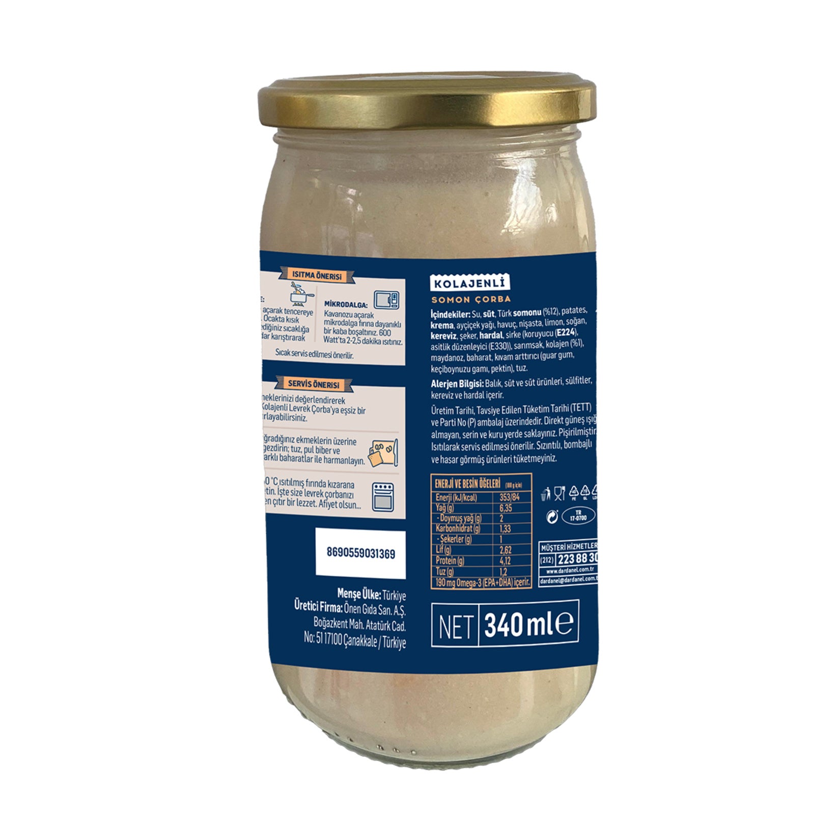 Dardanel Collagen Salmon Soup brings together the rich taste of Turkish salmon with a creamy, comforting texture.