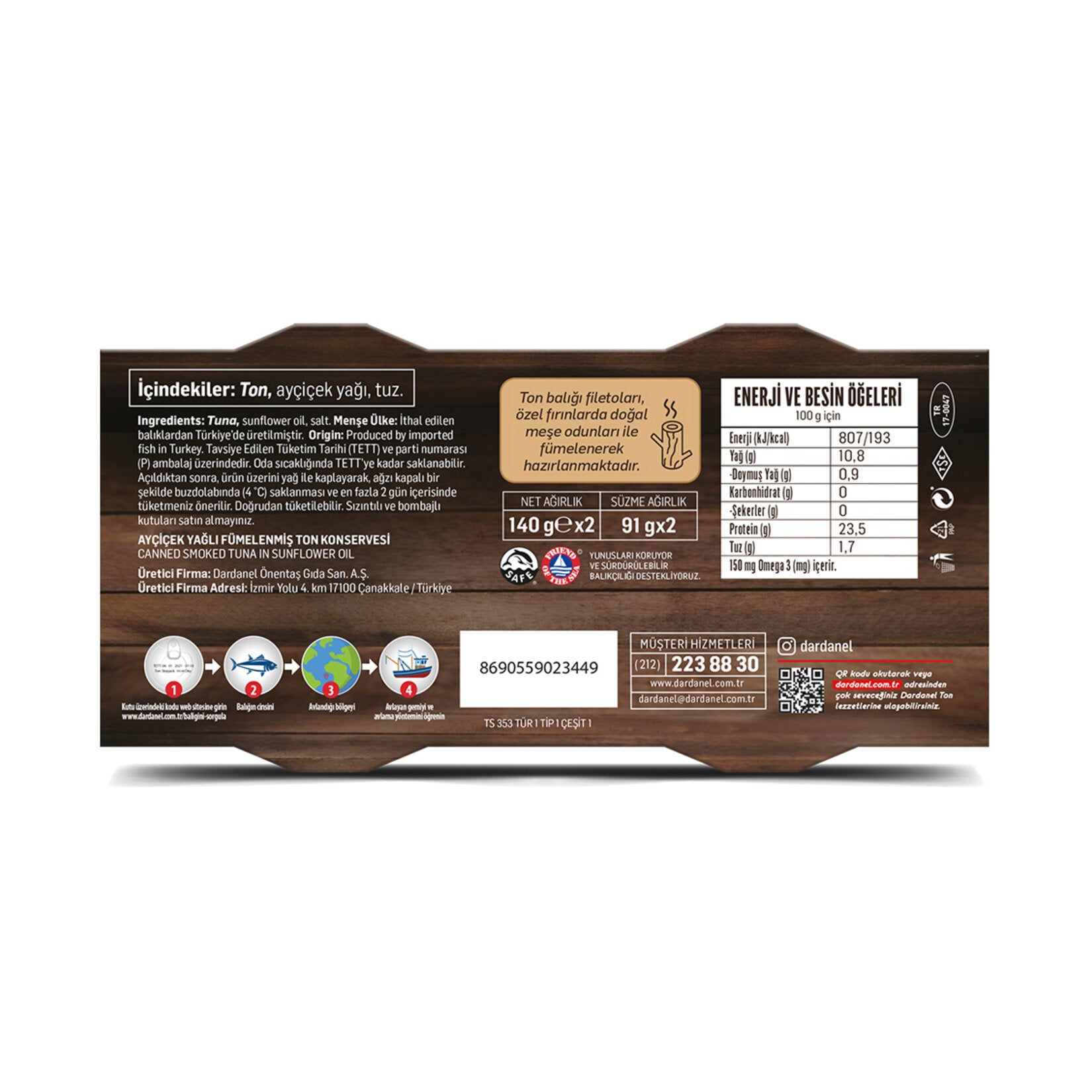 Dardanel Smoked Tuna brings rich, naturally smoky flavor to your kitchen in a convenient 2 x 140 g pack.