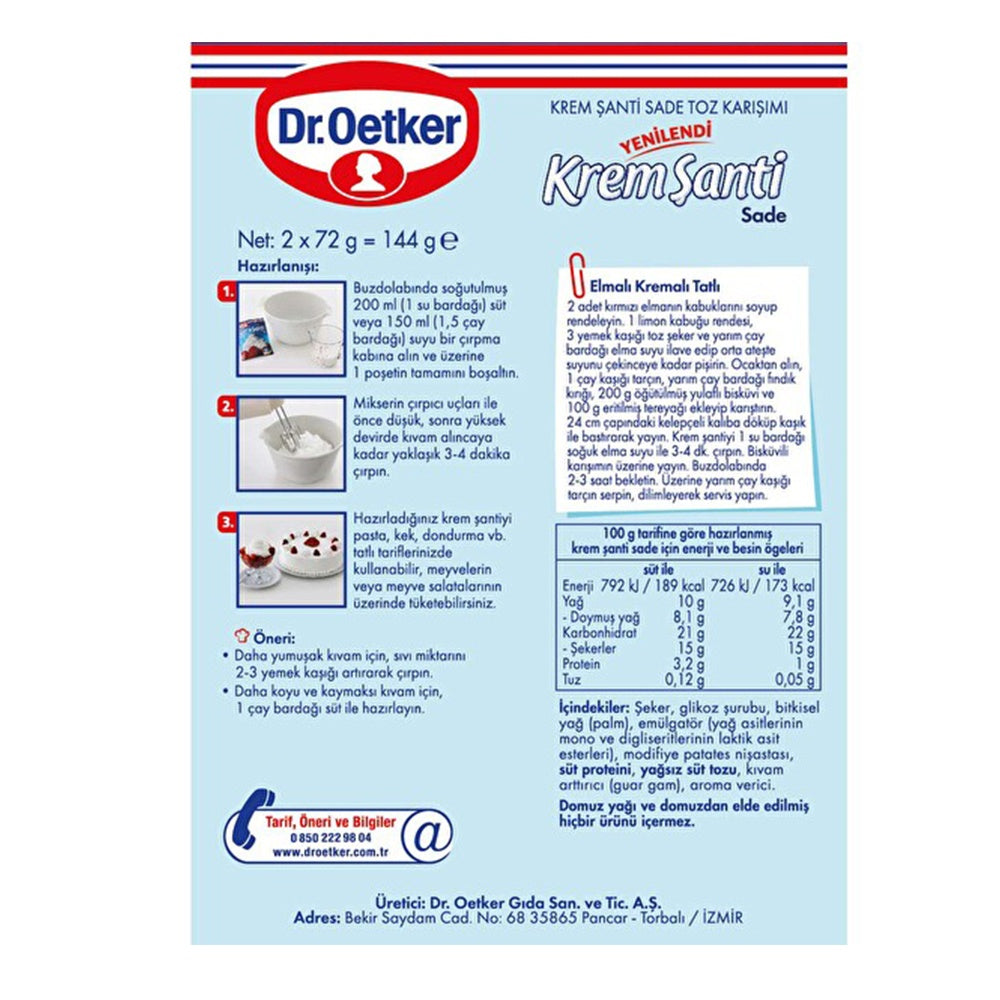 Dr. Oetker Whipped Cream / Whip It (Krem Şanti) 144 G
