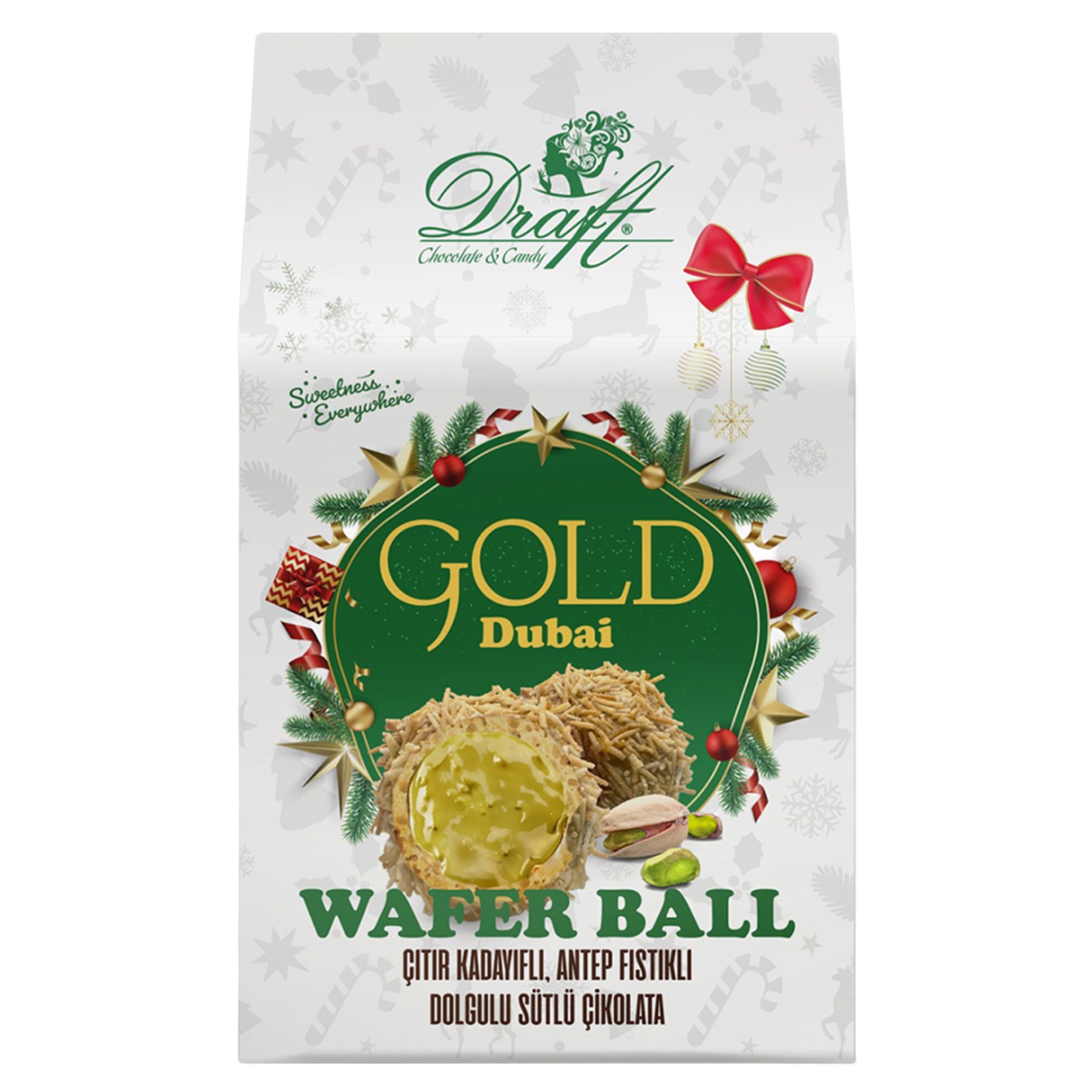 Draft Gold Dubai Kadaif Wafer Ball brings a luxurious twist to traditional Turkish flavors.