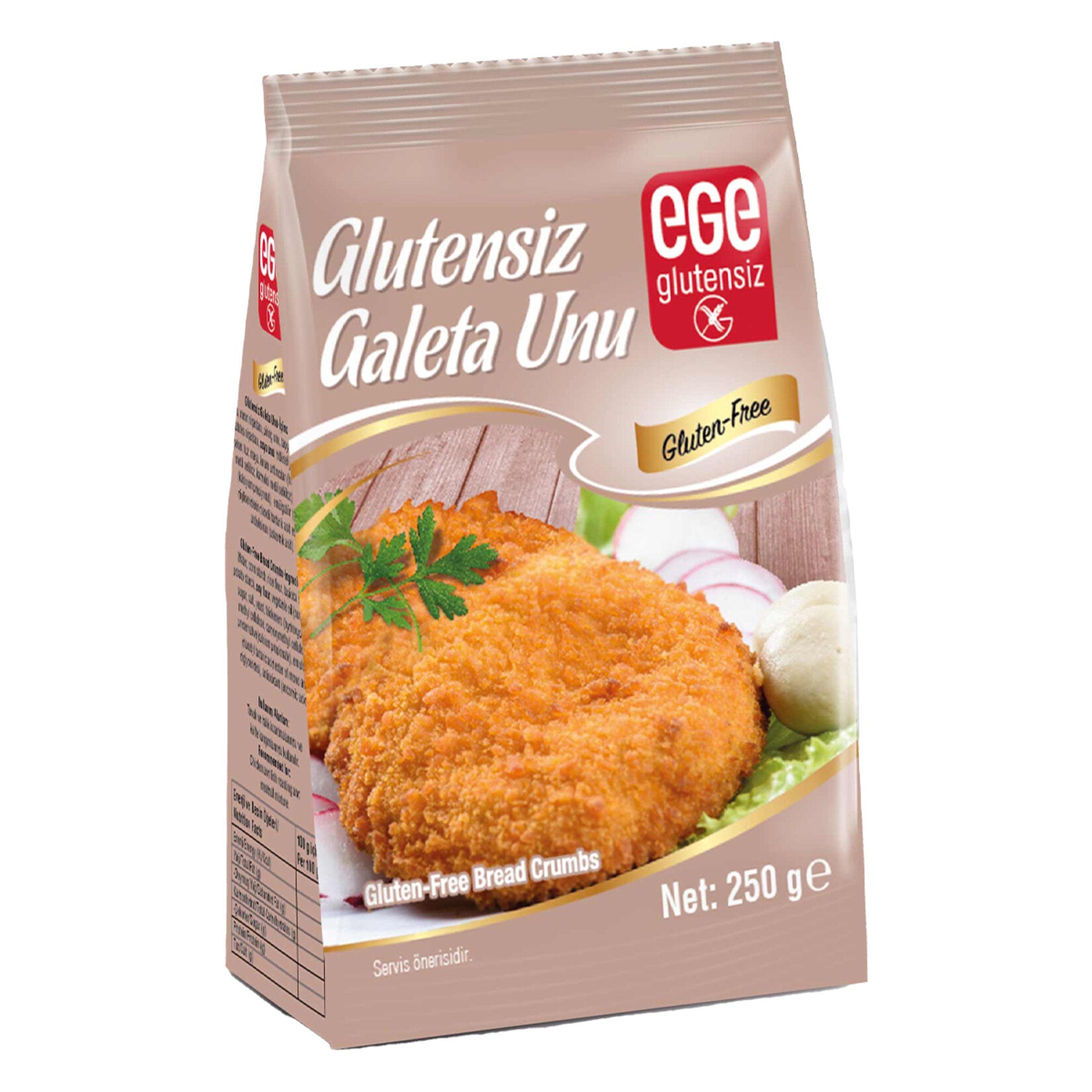 Ege Glutensiz Galeta Unu is a versatile gluten-free breadcrumb mix made for crispy coatings, meatballs, vegetable patties, and baked recipes.