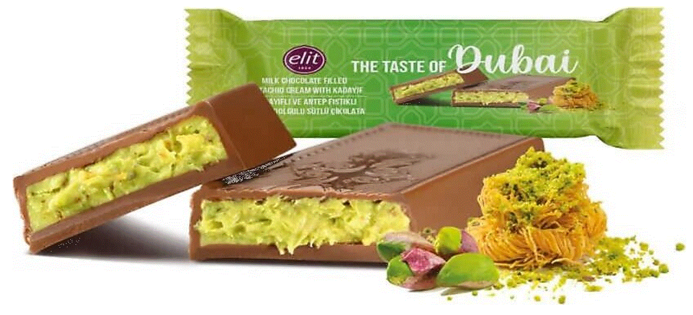 Elit Chocolate Kadayif and Pistachio Cream Filled Dubai Chocolate 1.05 oz (30g)