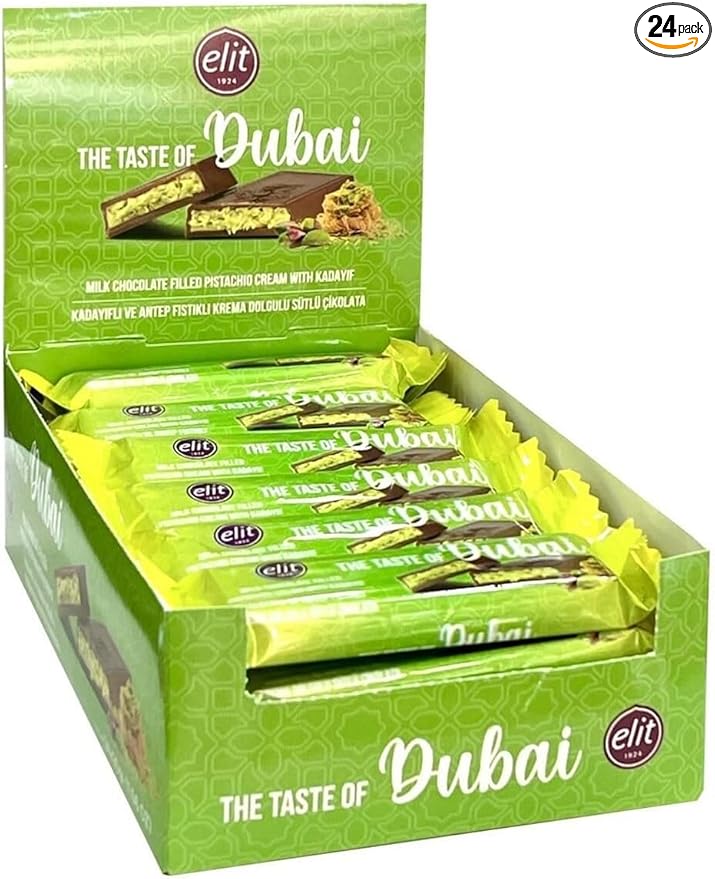 Elit Chocolate Kadayif and Pistachio Cream Filled Dubai Chocolate 1.05 oz (30g)